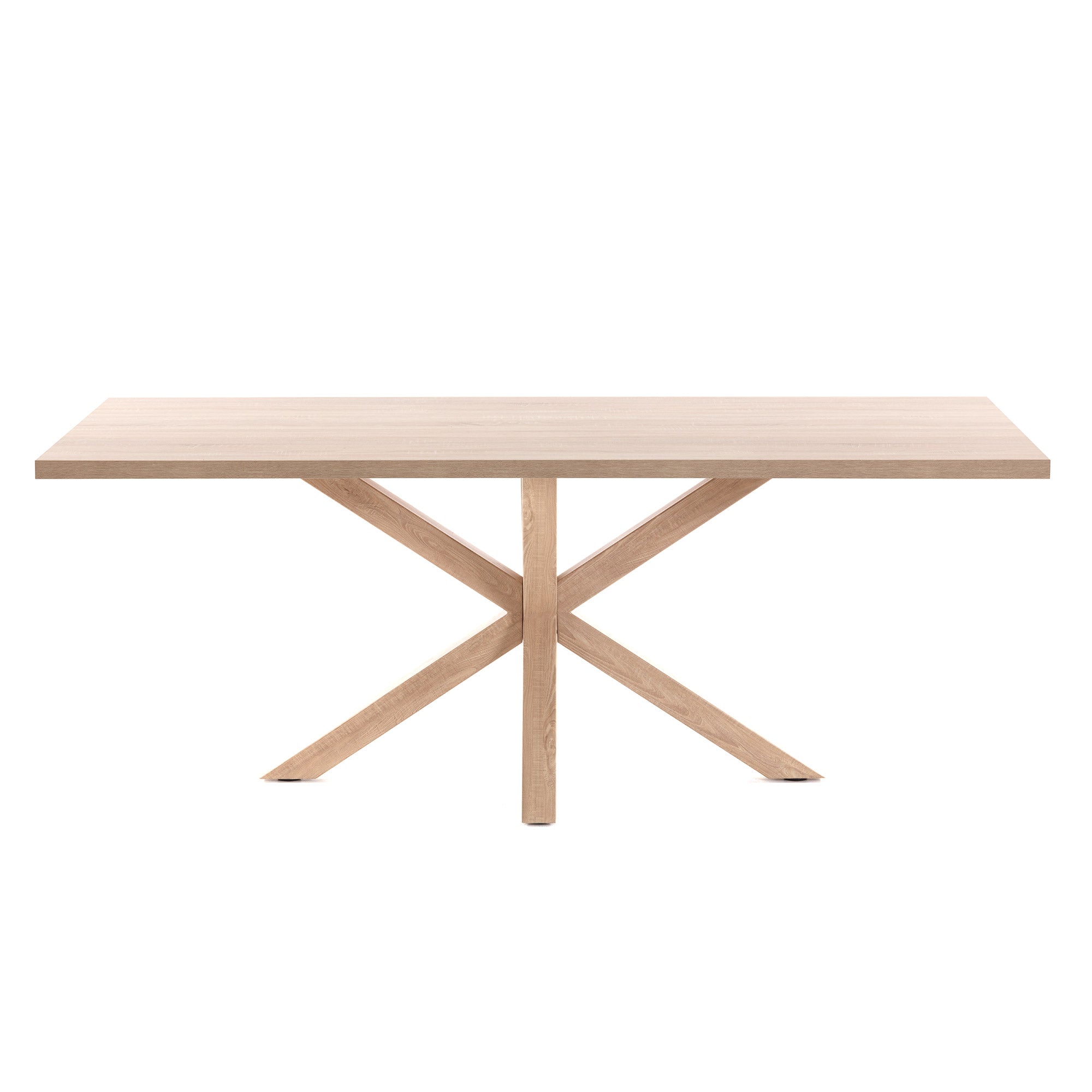 Argo table in melamine with natural finish and wood-effect steel legs 160 x 100 cm - Product Image