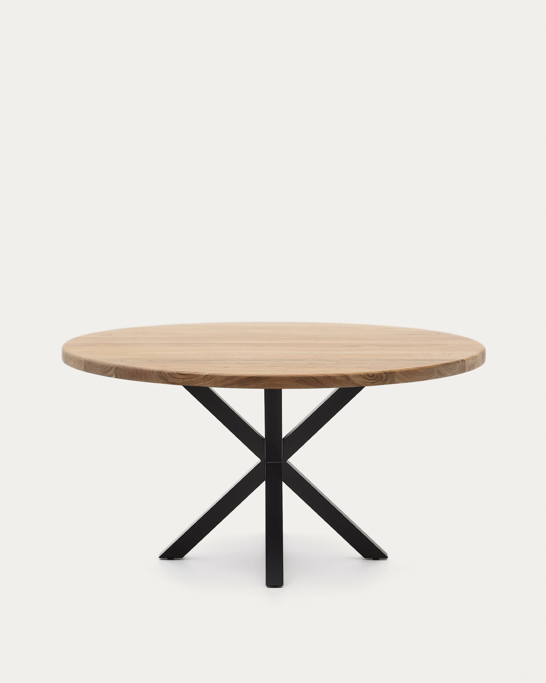 Round table Argo in solid acacia wood and steel legs with black finish Ø 150 cm - Product View