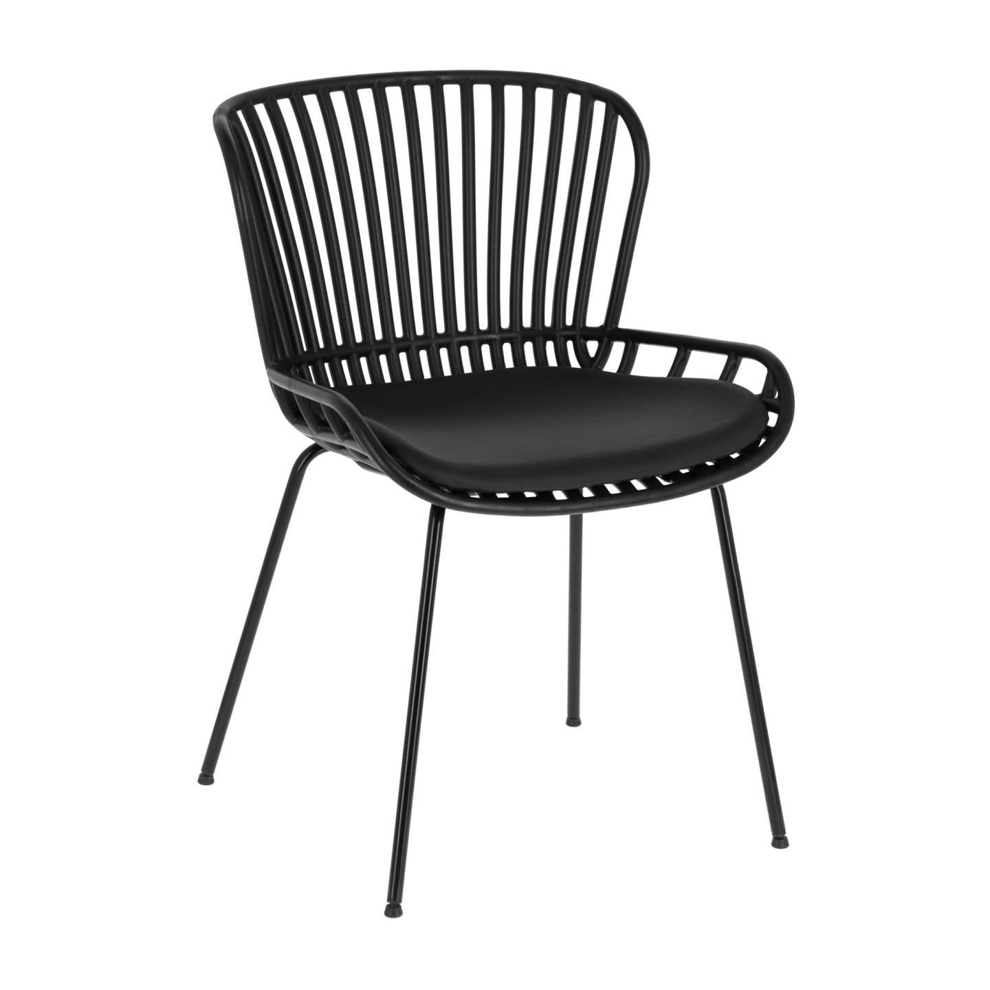 Surpik chair with steel legs in black finnish - Product Image