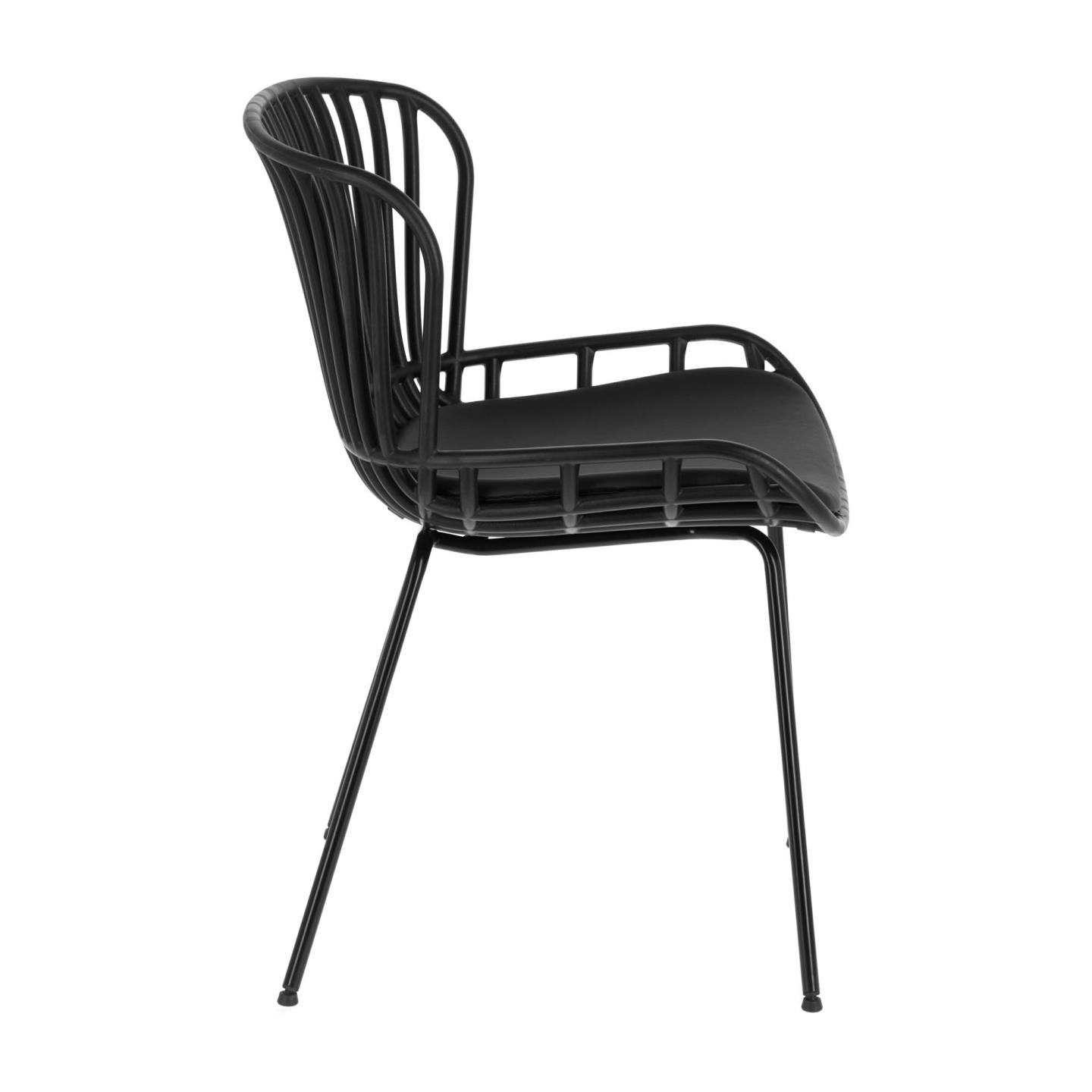Surpik chair with steel legs in black finnish - Product Image