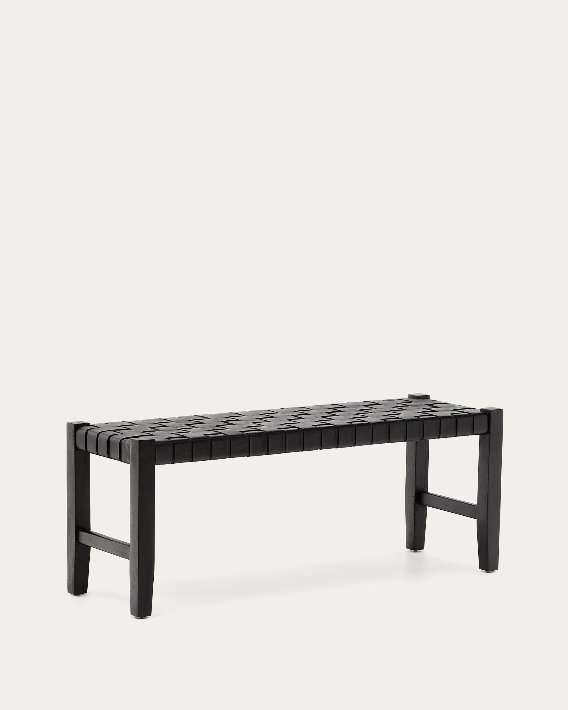 Calixta pad leather és tömör mahagóni fa fekete felülettel 120 cm