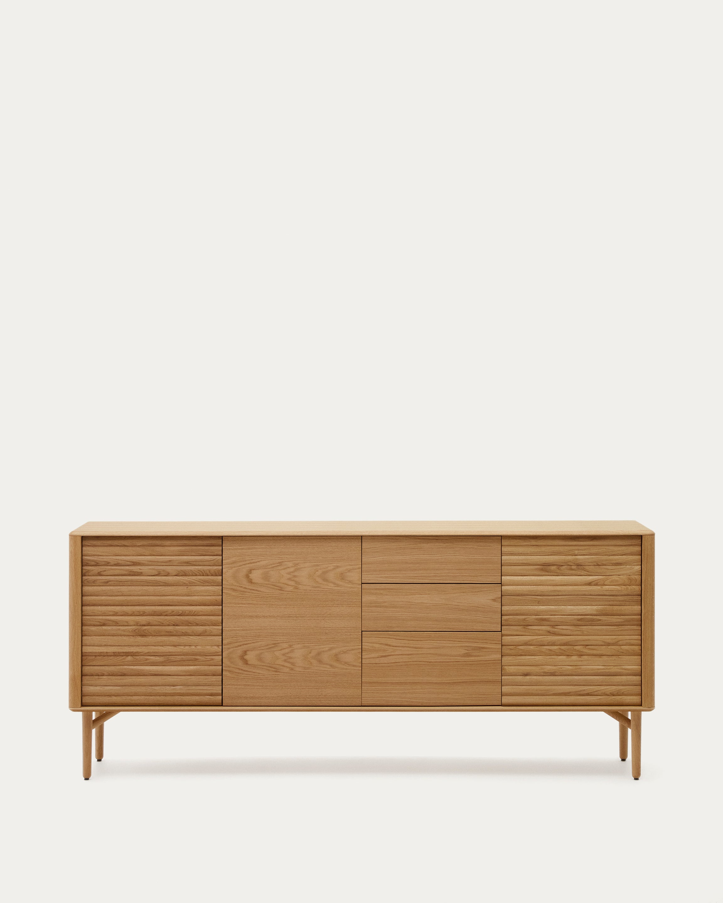 Lenon oak wood and veneer sideboard with 3 doors & 3 drawers, 200 x 86 cm FSC MIX Credit - Product View