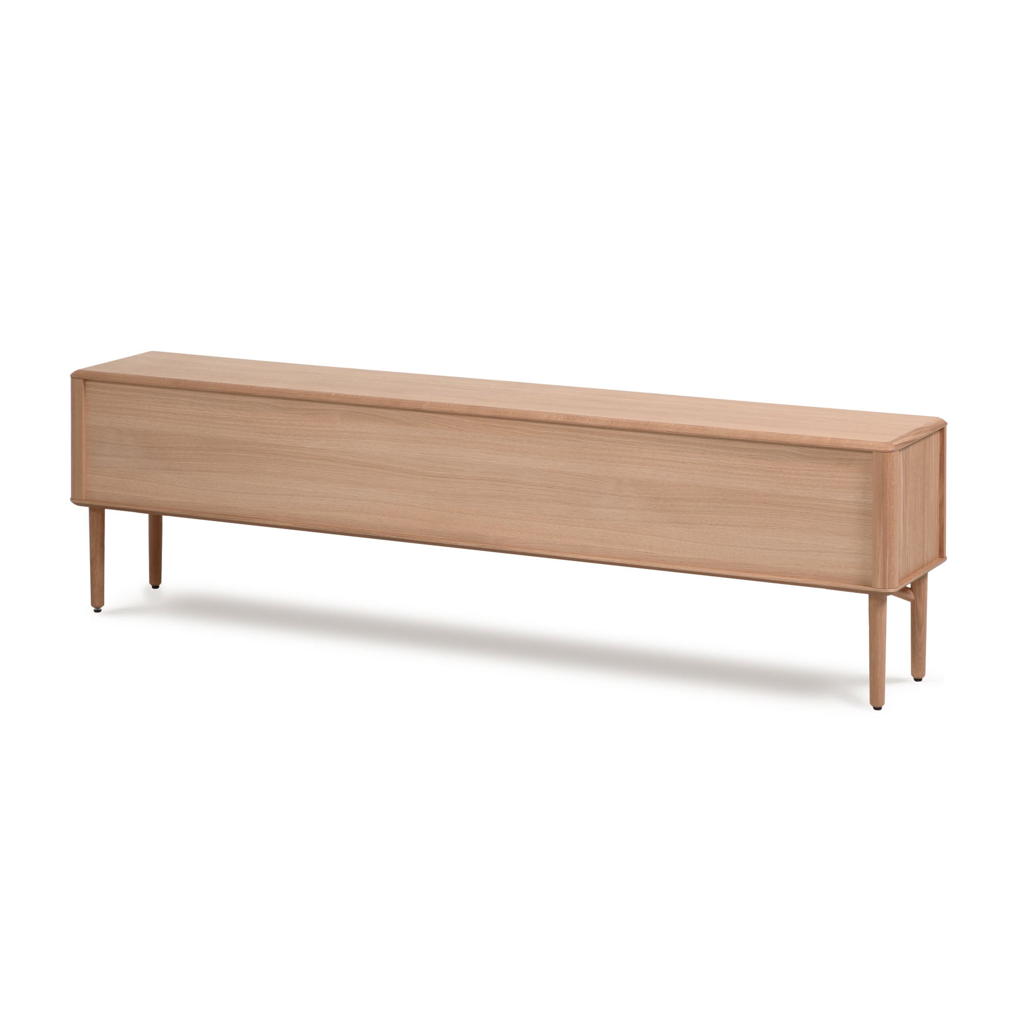 Lenon 2 door solid wood and oak veneer TV stand, 200 x 57 cm, FSC MIX Credit - Product Image