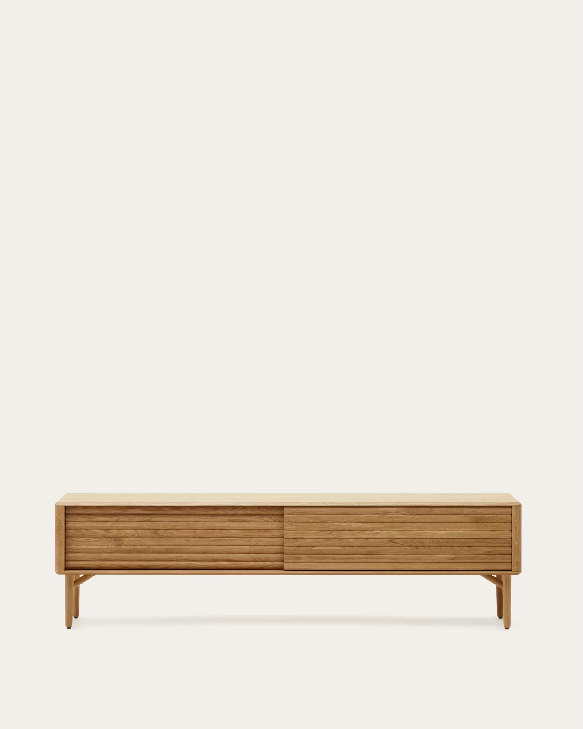 Lenon 2 ajtós tömörfa és tölgyfa furnéros TV állvány, 200 x 57 cm, FSC MIX Credit