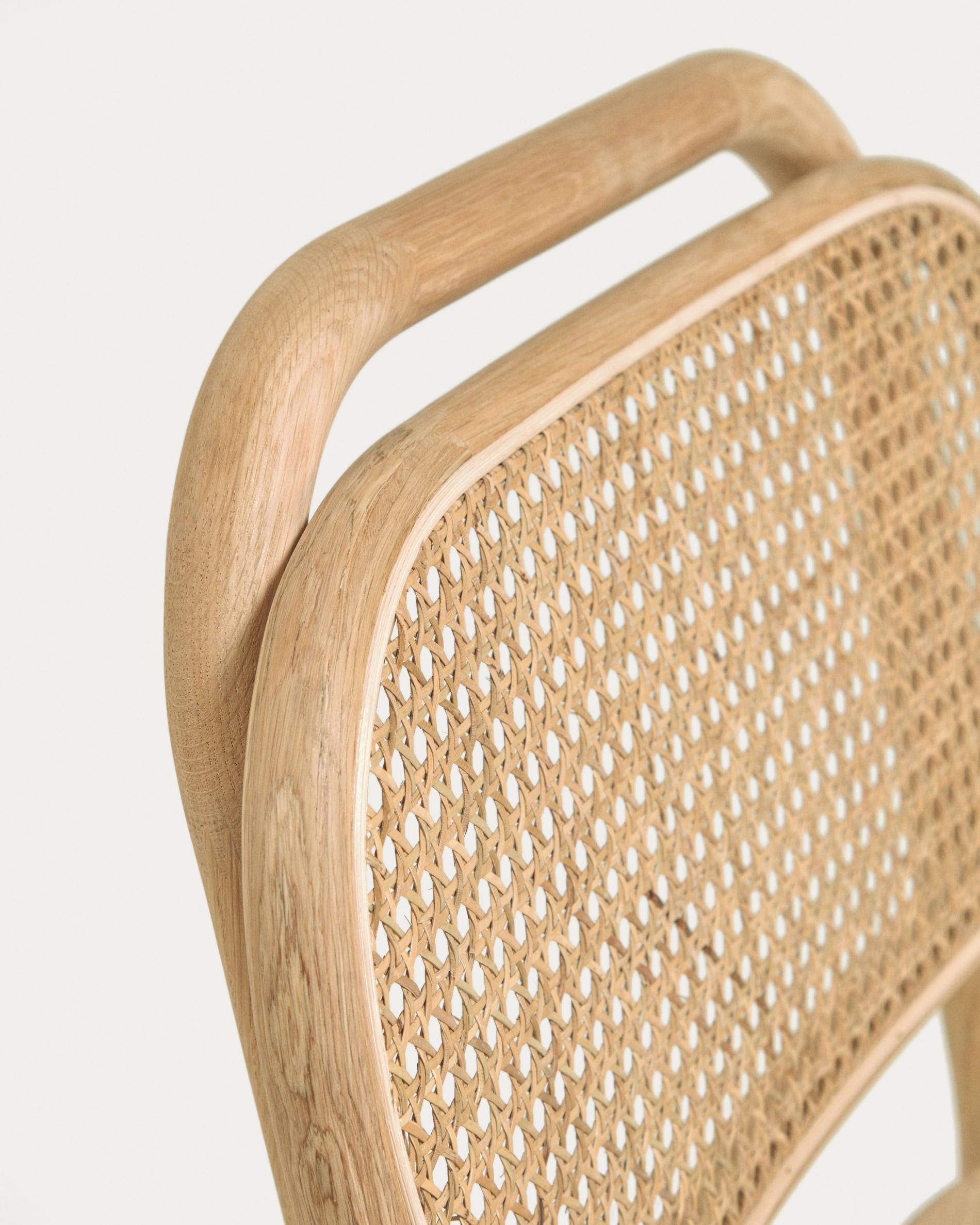 Doriane solid oak chair with natural finish and upholstered seat FSC Mix Credit - Detail