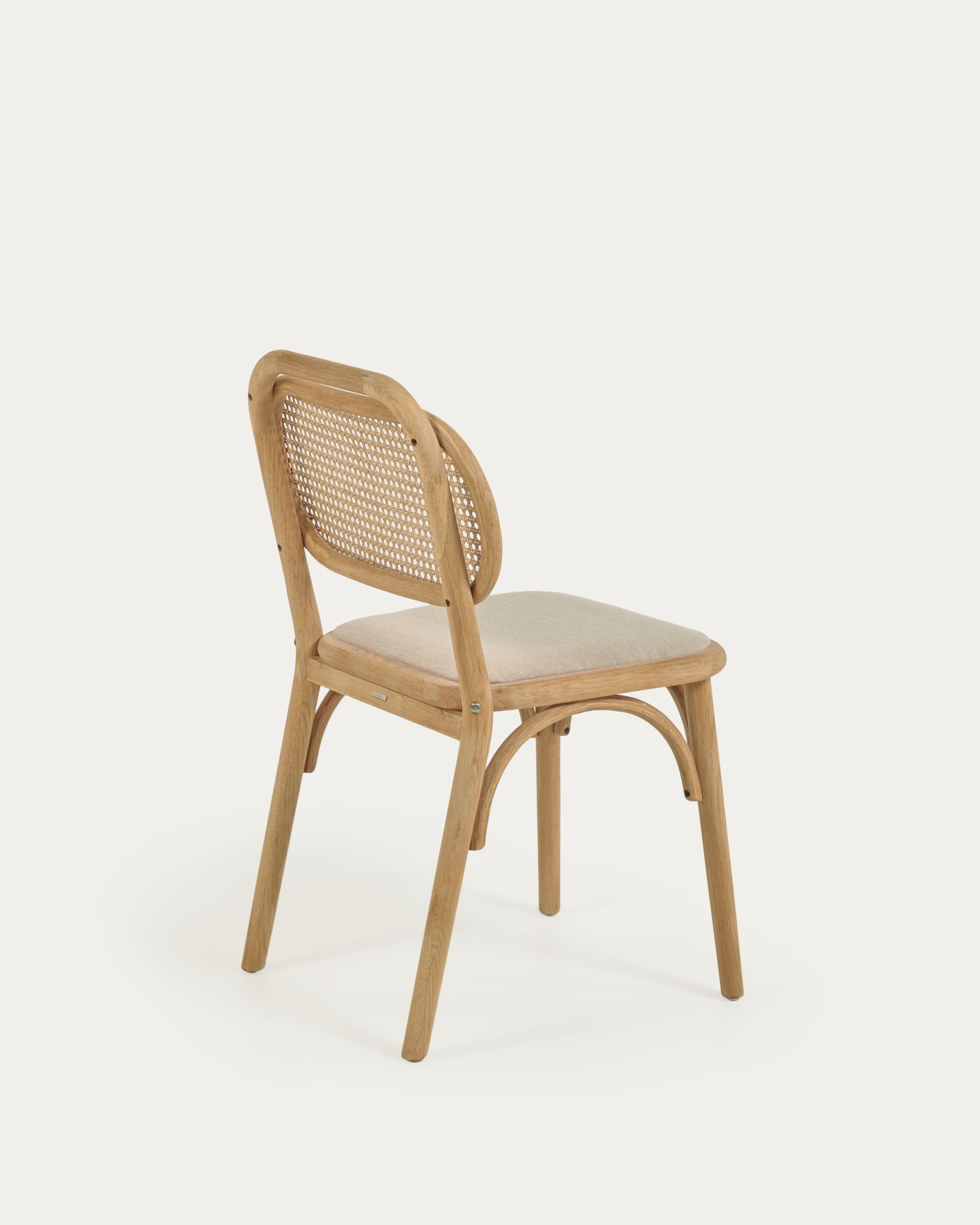 Doriane solid oak chair with natural finish and upholstered seat FSC Mix Credit - Product View