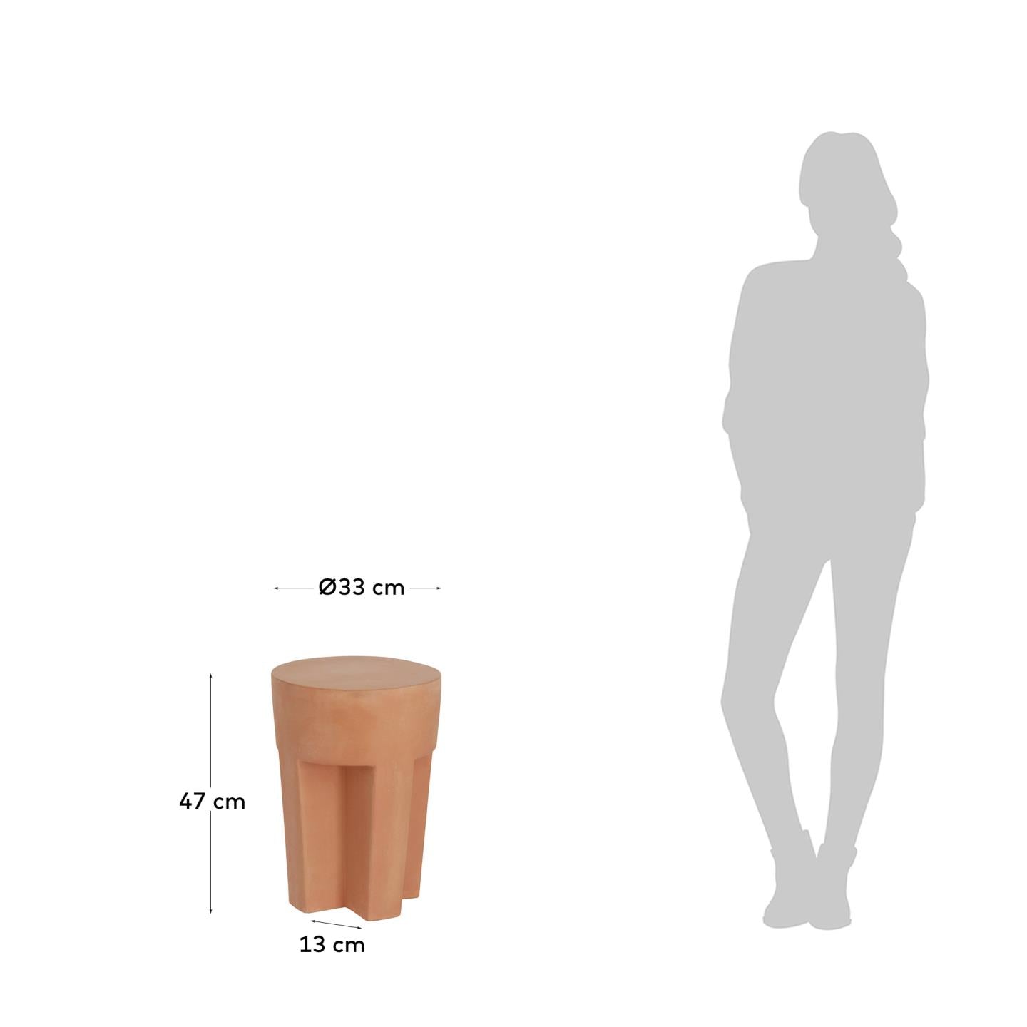 Vilena round outdoor terracotta side table, Ø 33 cm - Measurements