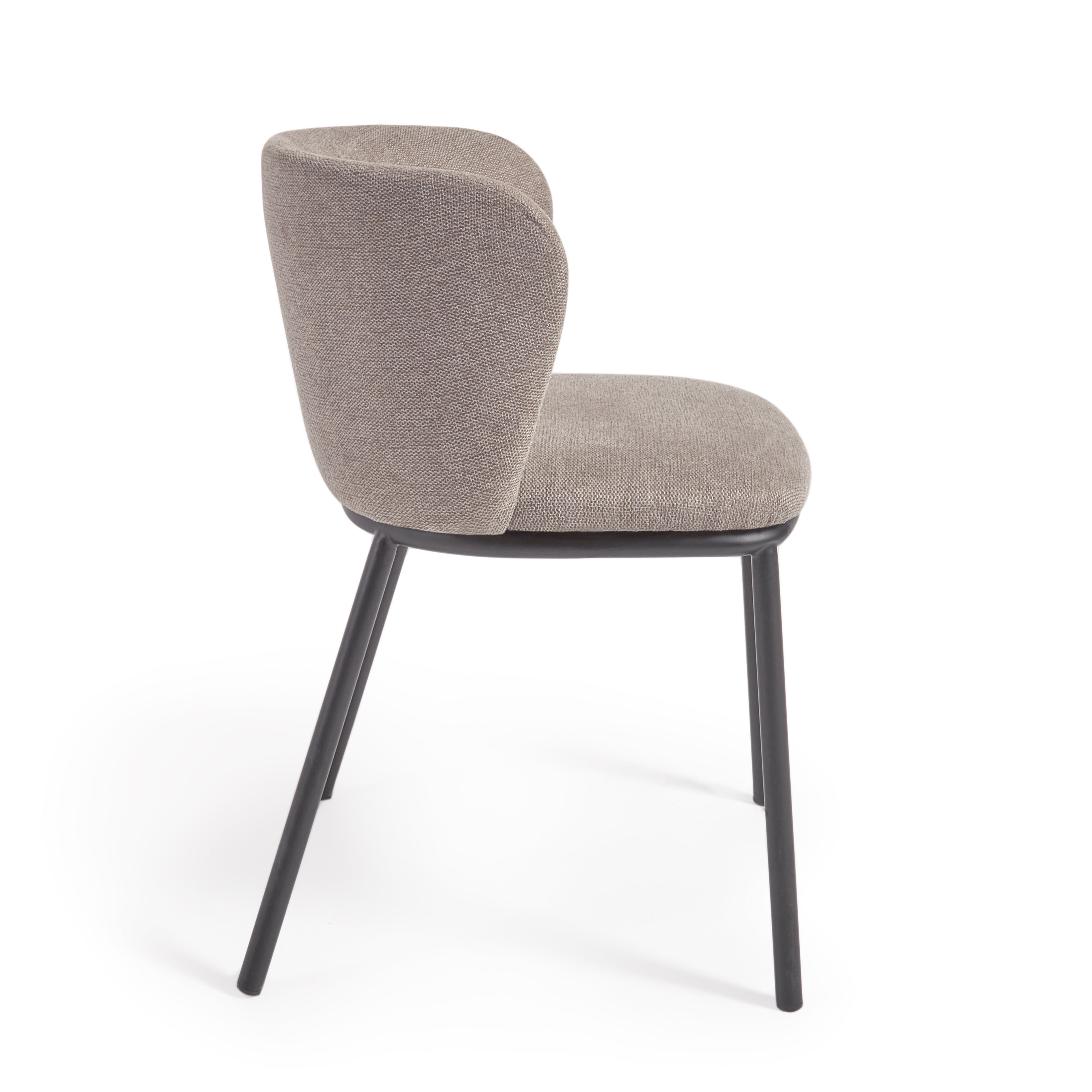 Ciselia chair in light brown chenille and steel legs with black finish FSC Mix Credit - Product Image