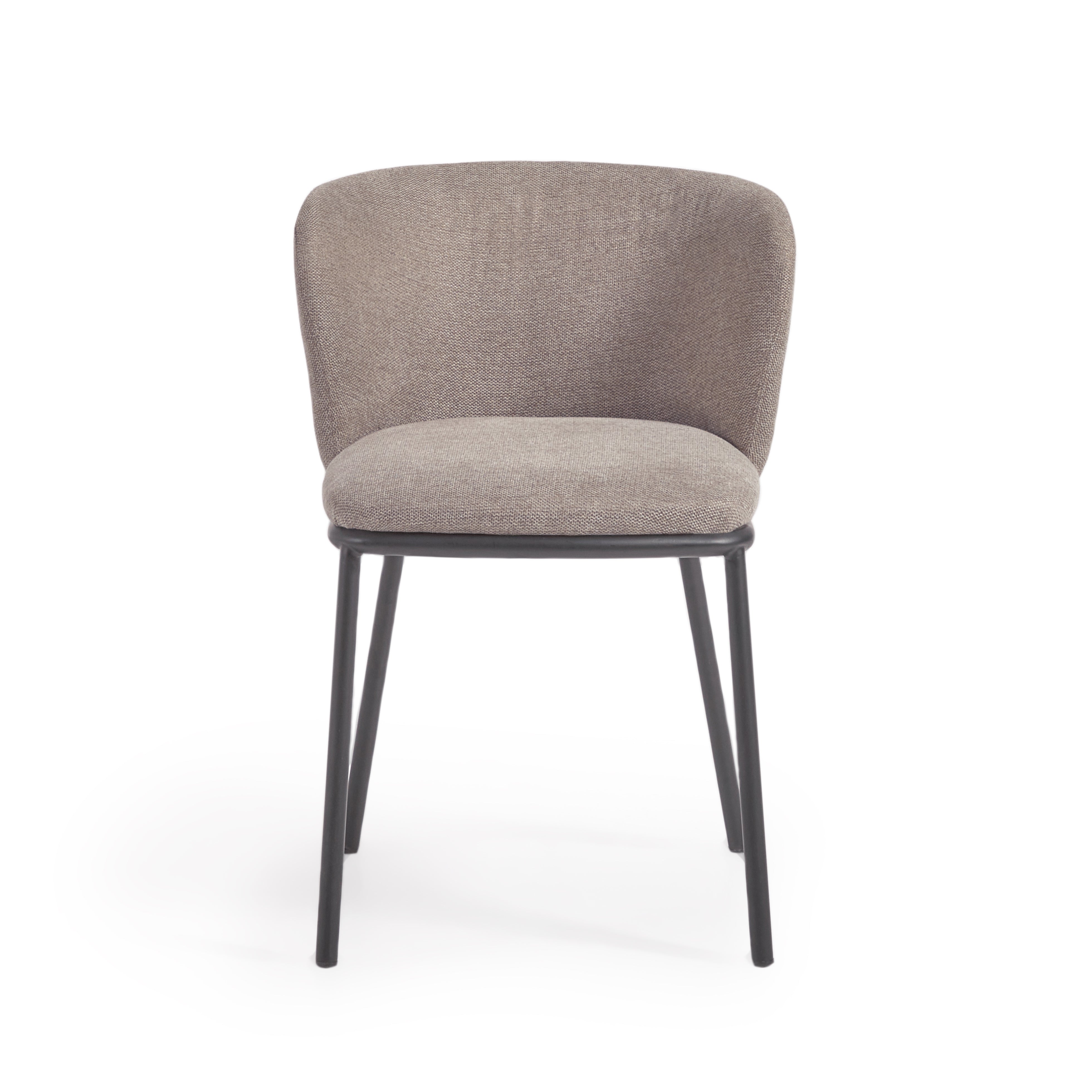 Ciselia chair in light brown chenille and steel legs with black finish FSC Mix Credit - Product Image