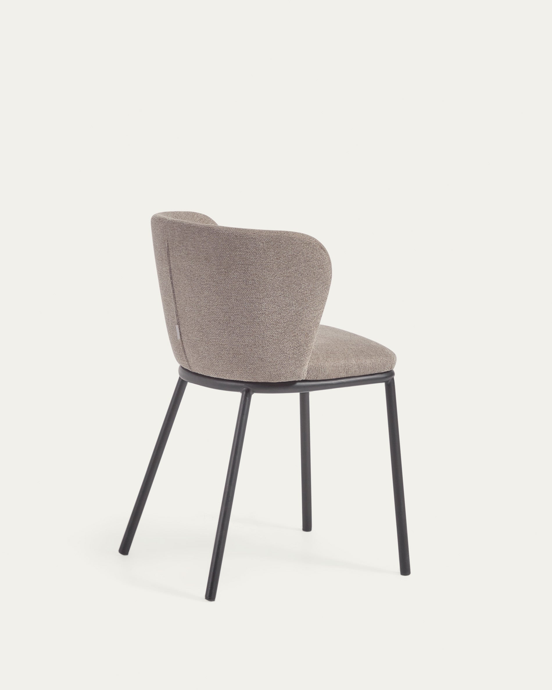 Ciselia chair in light brown chenille and steel legs with black finish FSC Mix Credit - Product View
