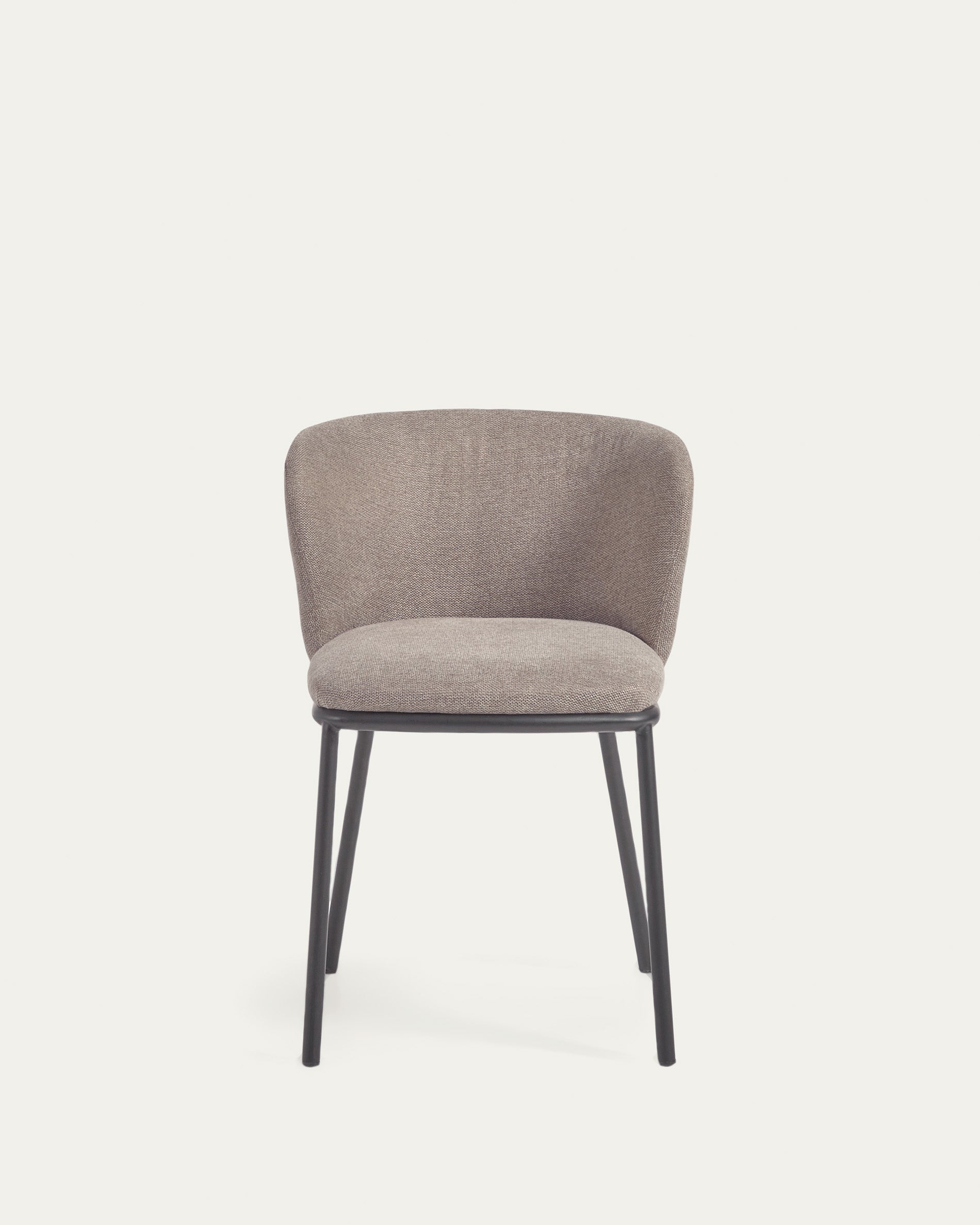 Ciselia chair in light brown chenille and steel legs with black finish FSC Mix Credit - Product View