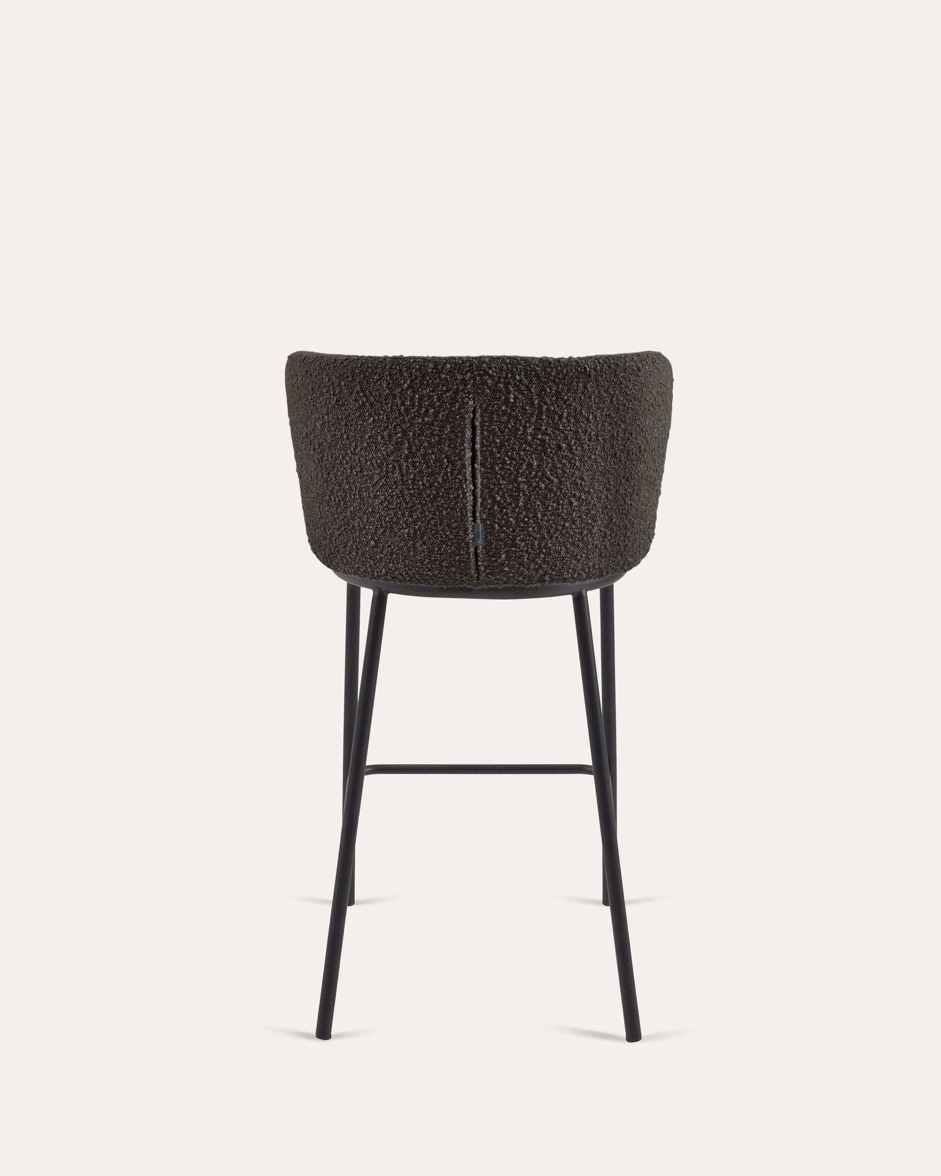 Ciselia stool with black bouclé and black steel legs, height 65 cm FSC Mix Credit - Product View
