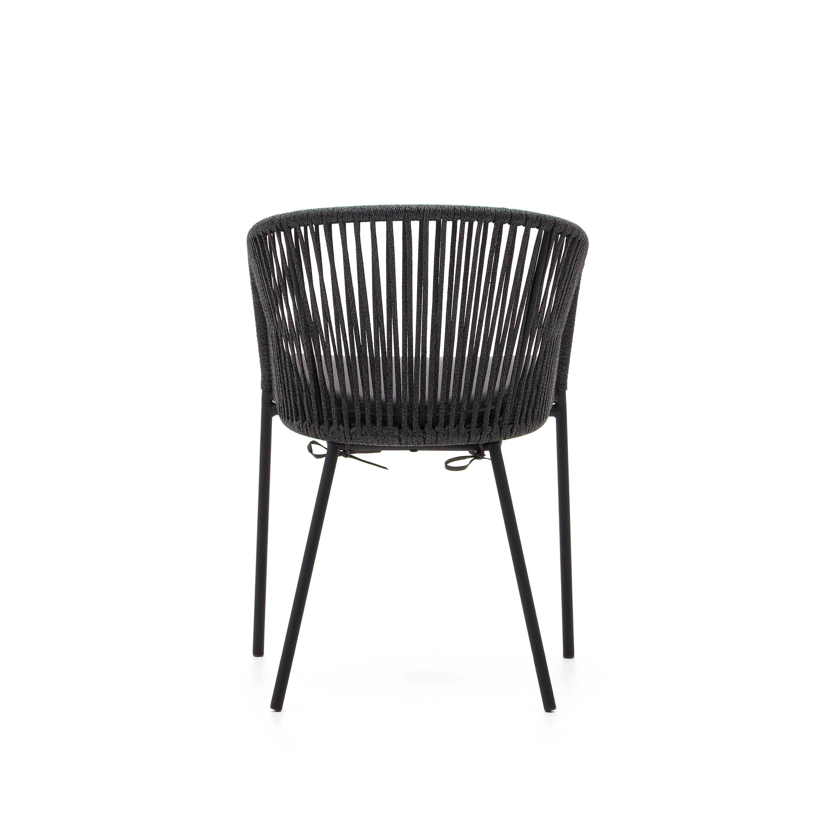 Yanet black rope chair with galvanised steel legs - Product Image