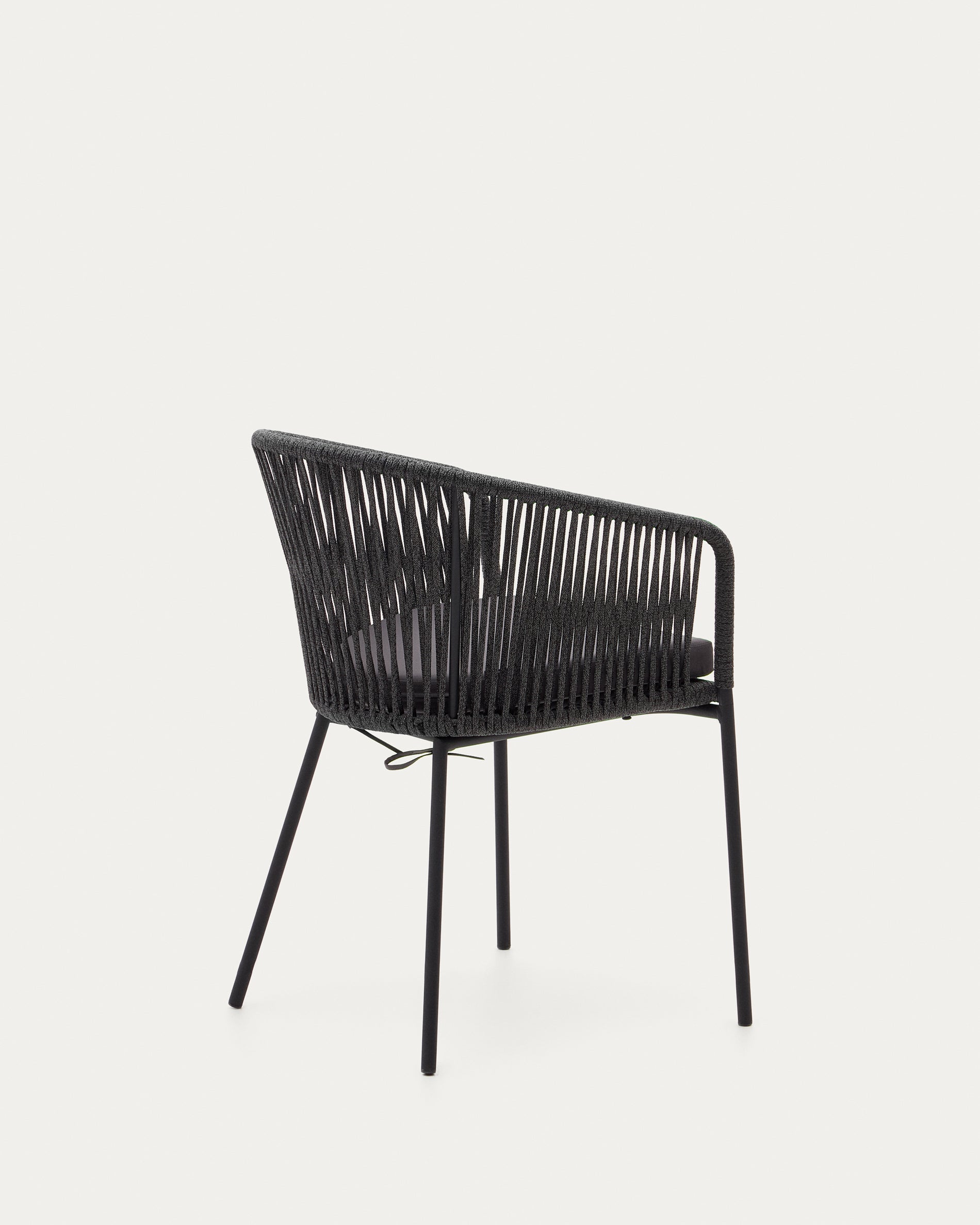 Yanet black rope chair with galvanised steel legs - Product View
