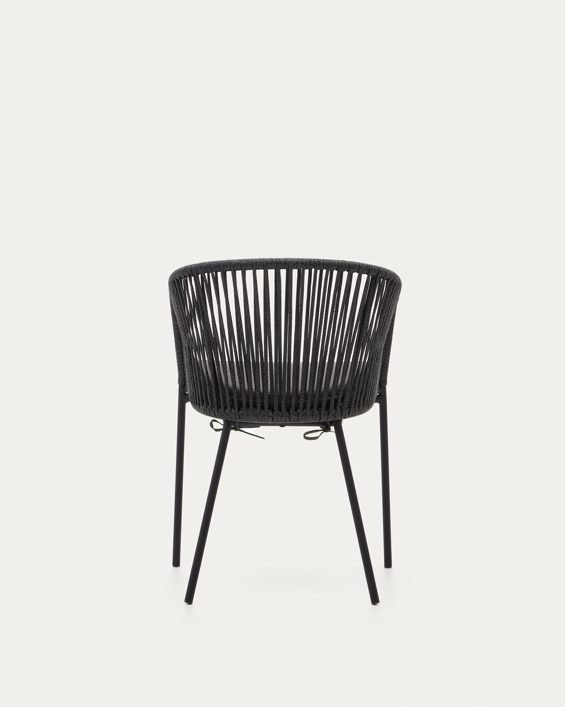 Yanet black rope chair with galvanised steel legs - Product View