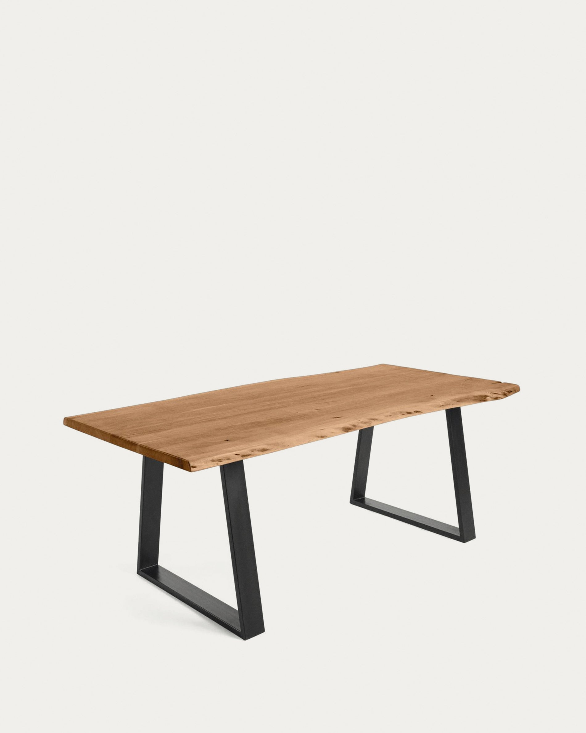 Alaia table made from solid acacia wood with natural finish, 180 x 90 cm - Product View