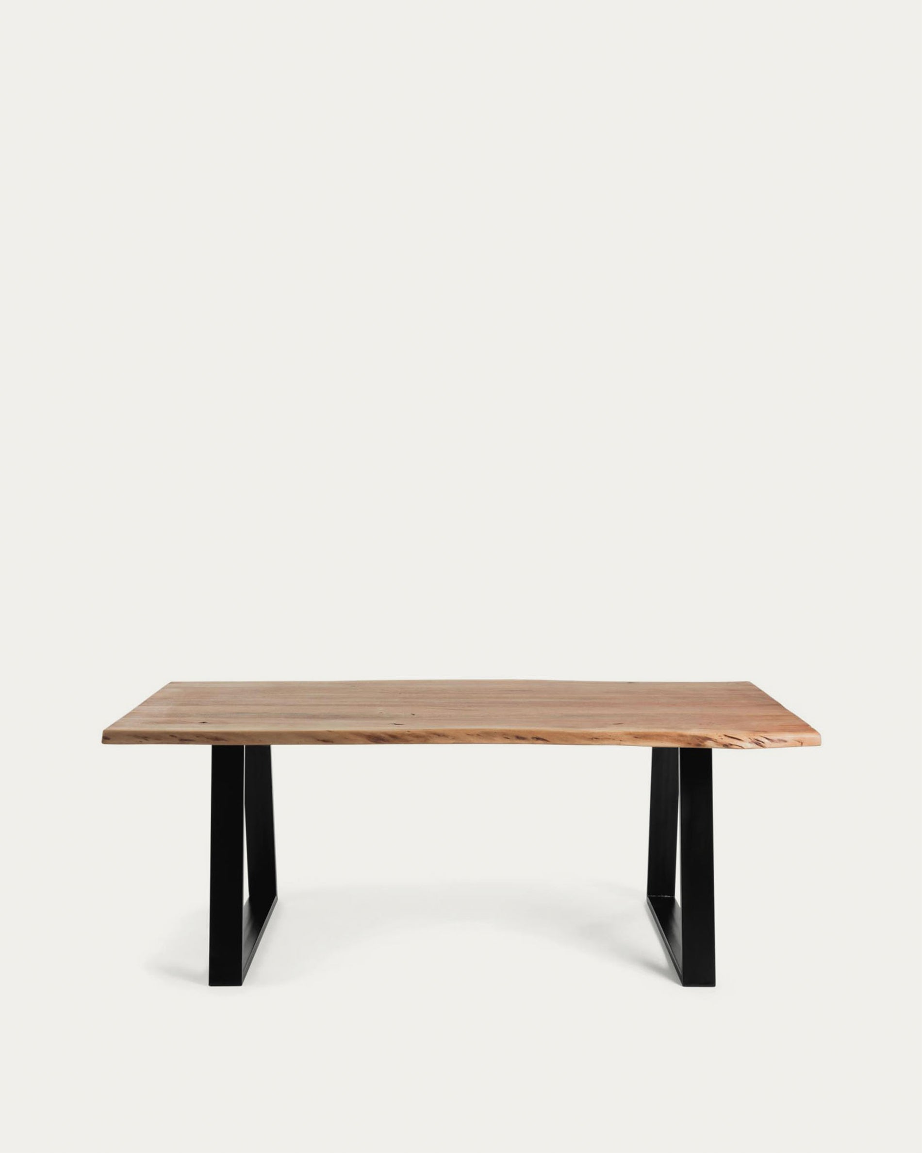 Alaia table made from solid acacia wood with natural finish, 180 x 90 cm - Product View