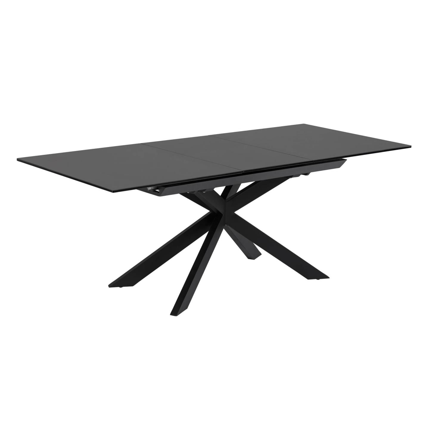 Atminda extendable glass table with steel legs with black finish 160 (210) x 90 cm - Product Image