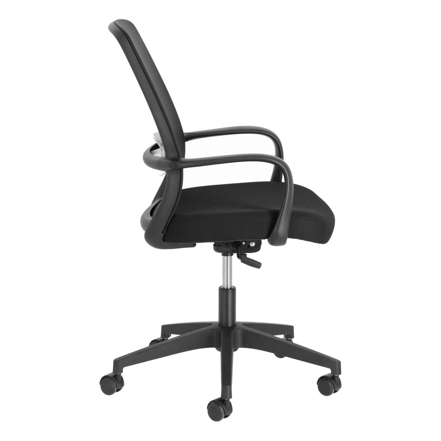 Melva office chair in black and legs made of steel in black - Product Image