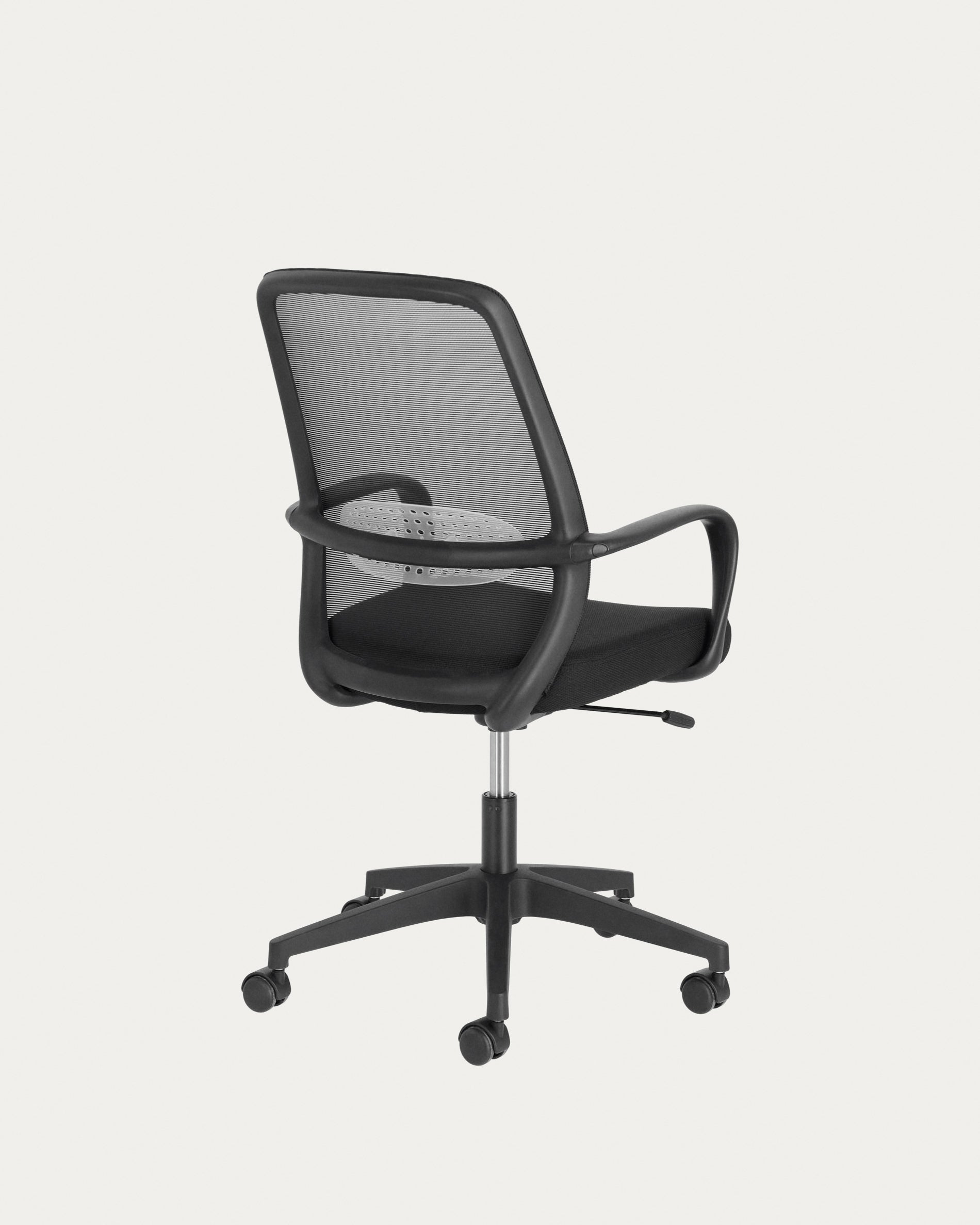 Melva office chair in black and legs made of steel in black - Product View