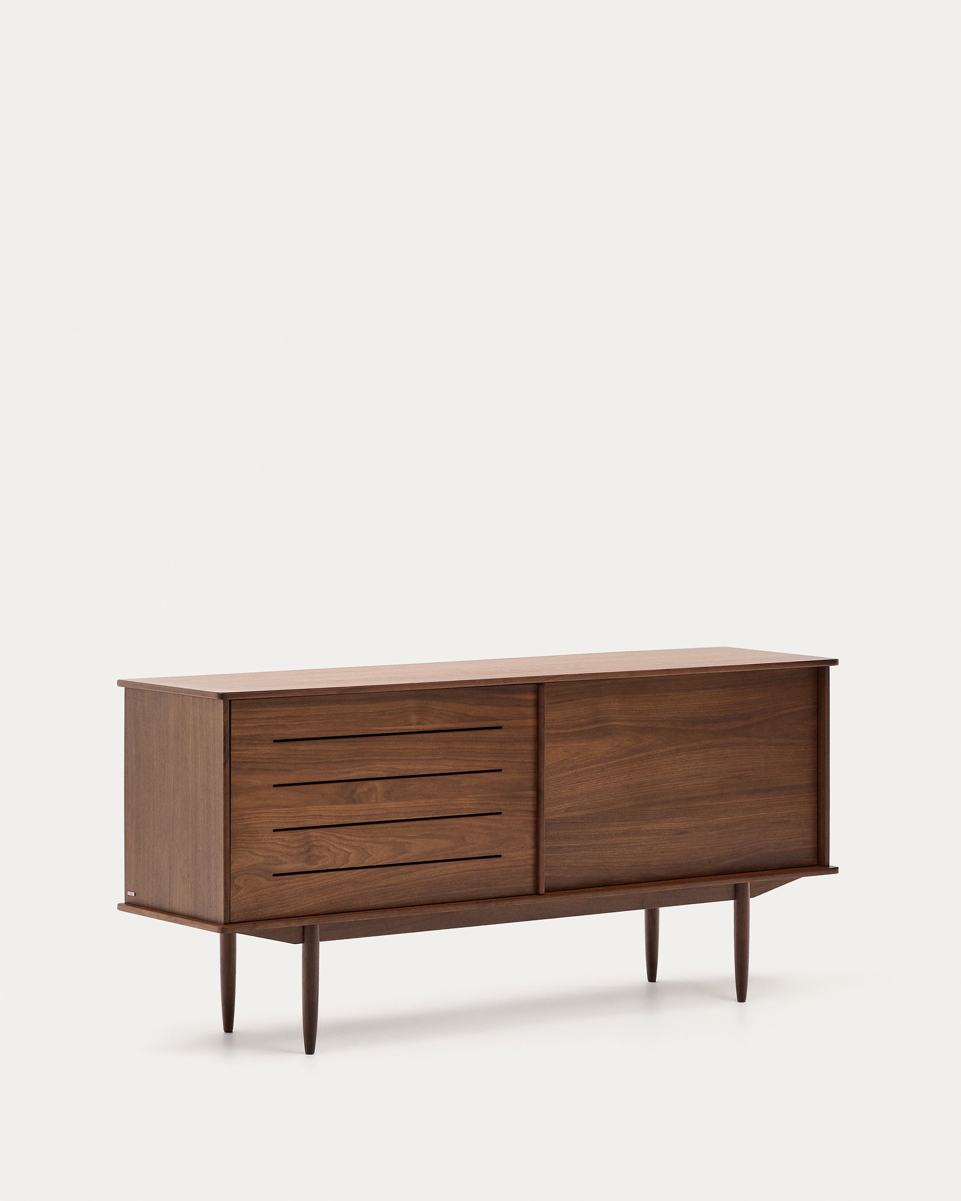 Carolin walnut wood veneer sideboard with 2 doors and 1 drawer, 180 x 83.8 cm - Product View