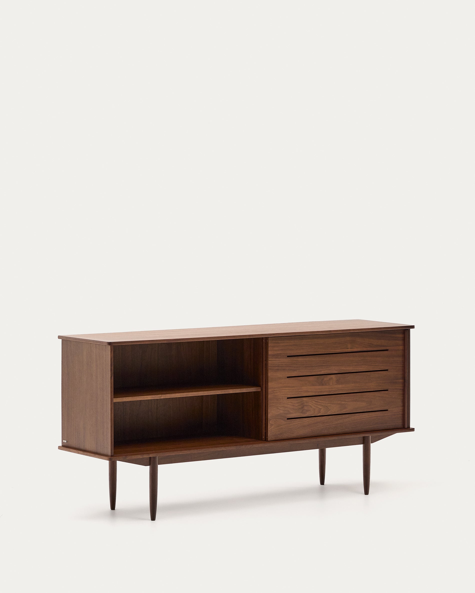 Carolin walnut wood veneer sideboard with 2 doors and 1 drawer, 180 x 83.8 cm - Product View