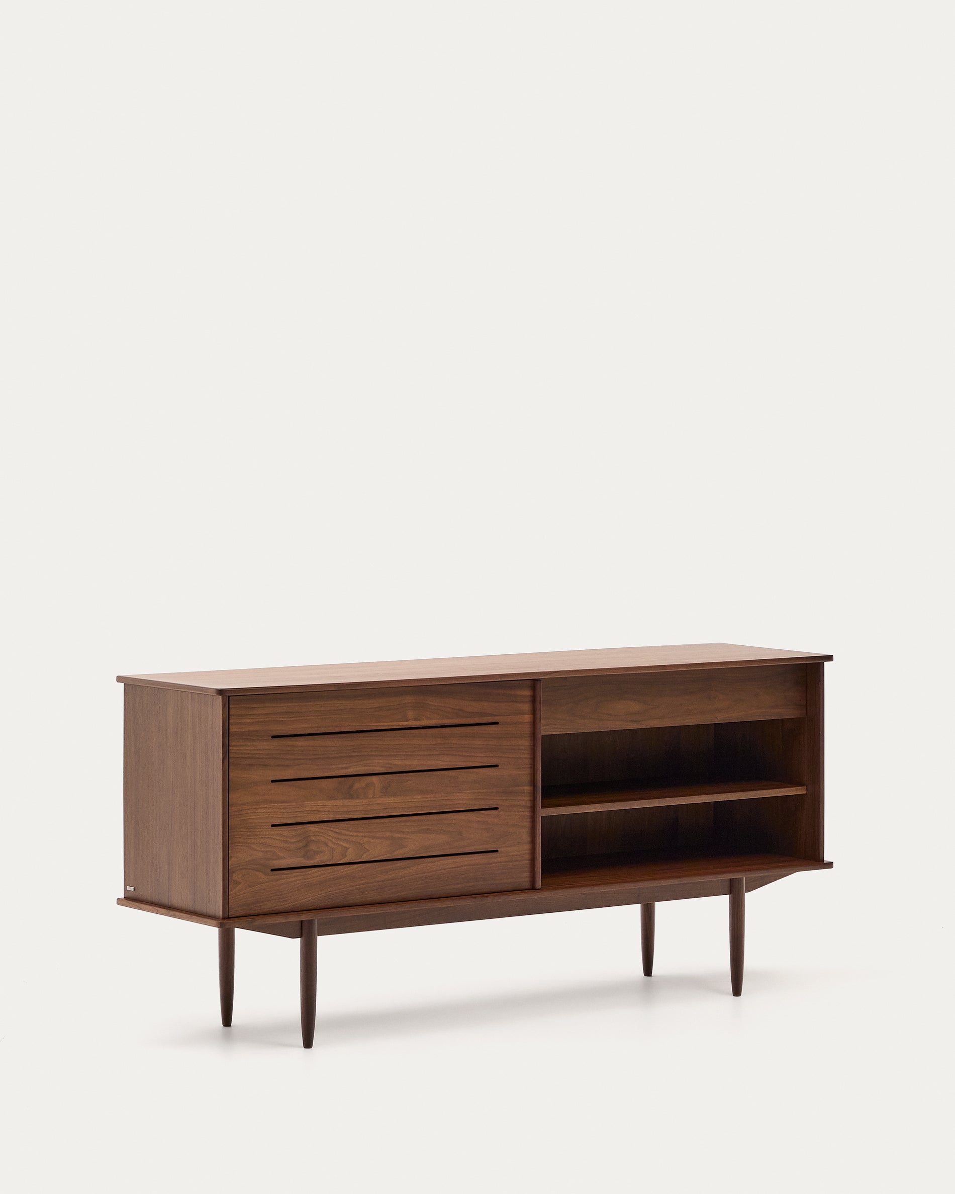 Carolin walnut wood veneer sideboard with 2 doors and 1 drawer, 180 x 83.8 cm - Product View