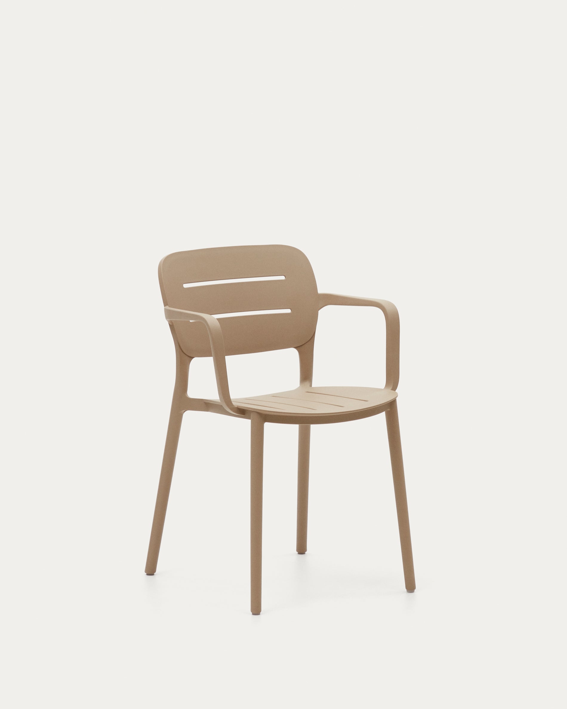 Morella stackable outdoor chair in beige - Product View