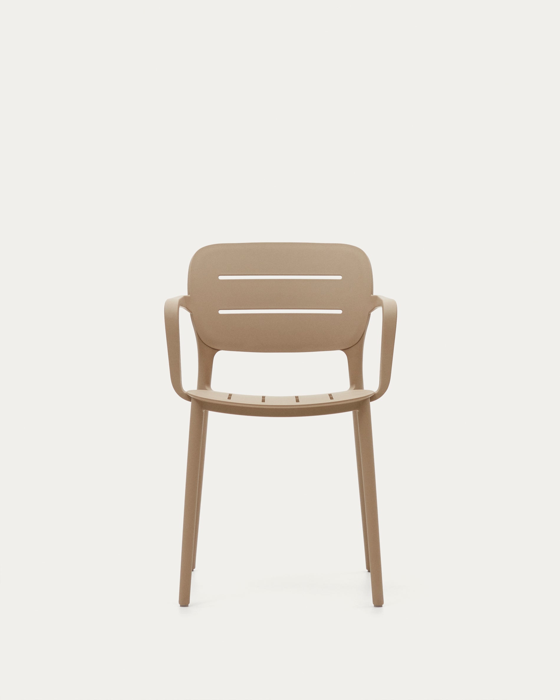 Morella stackable outdoor chair in beige - Product View