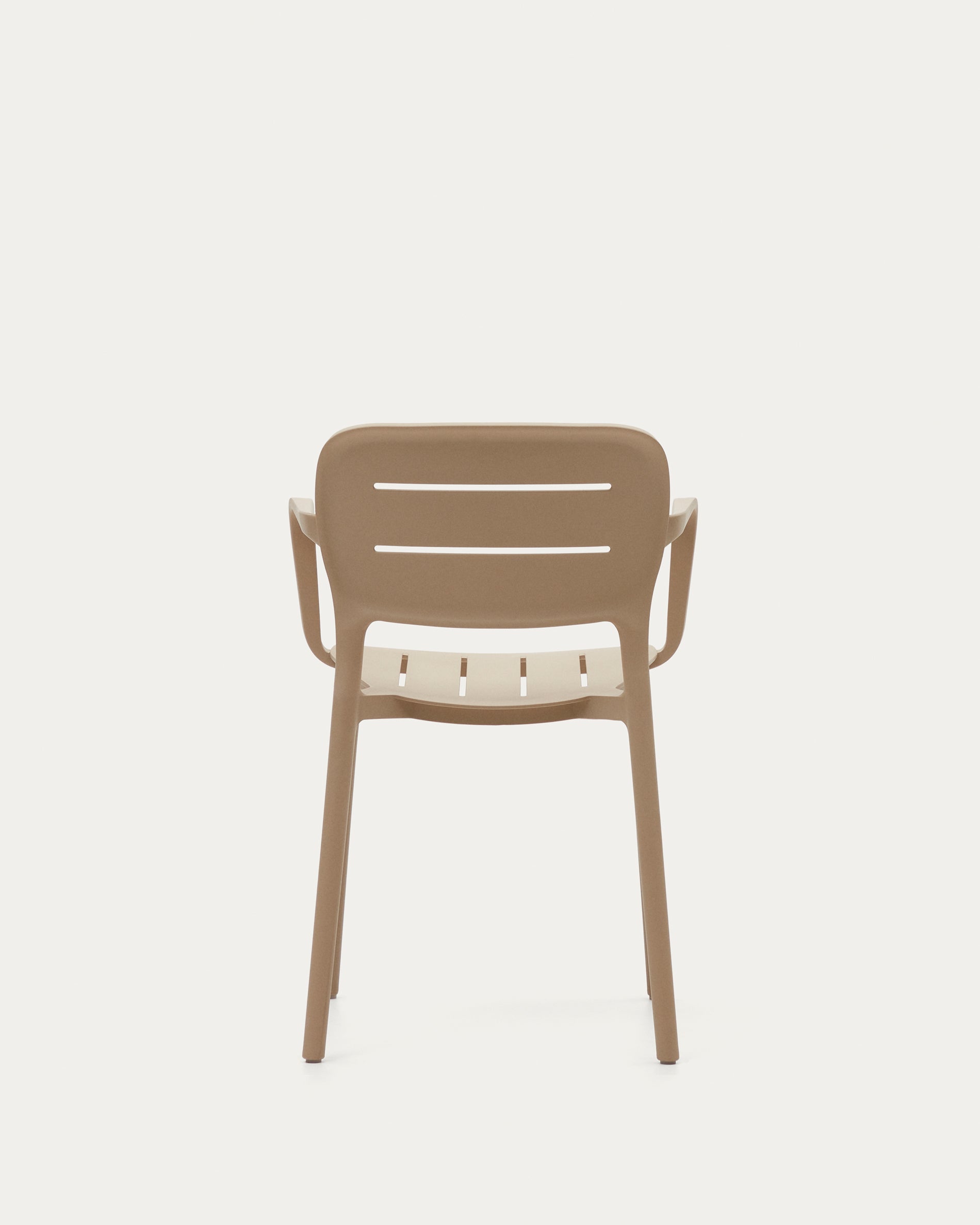 Morella stackable outdoor chair in beige - Product View