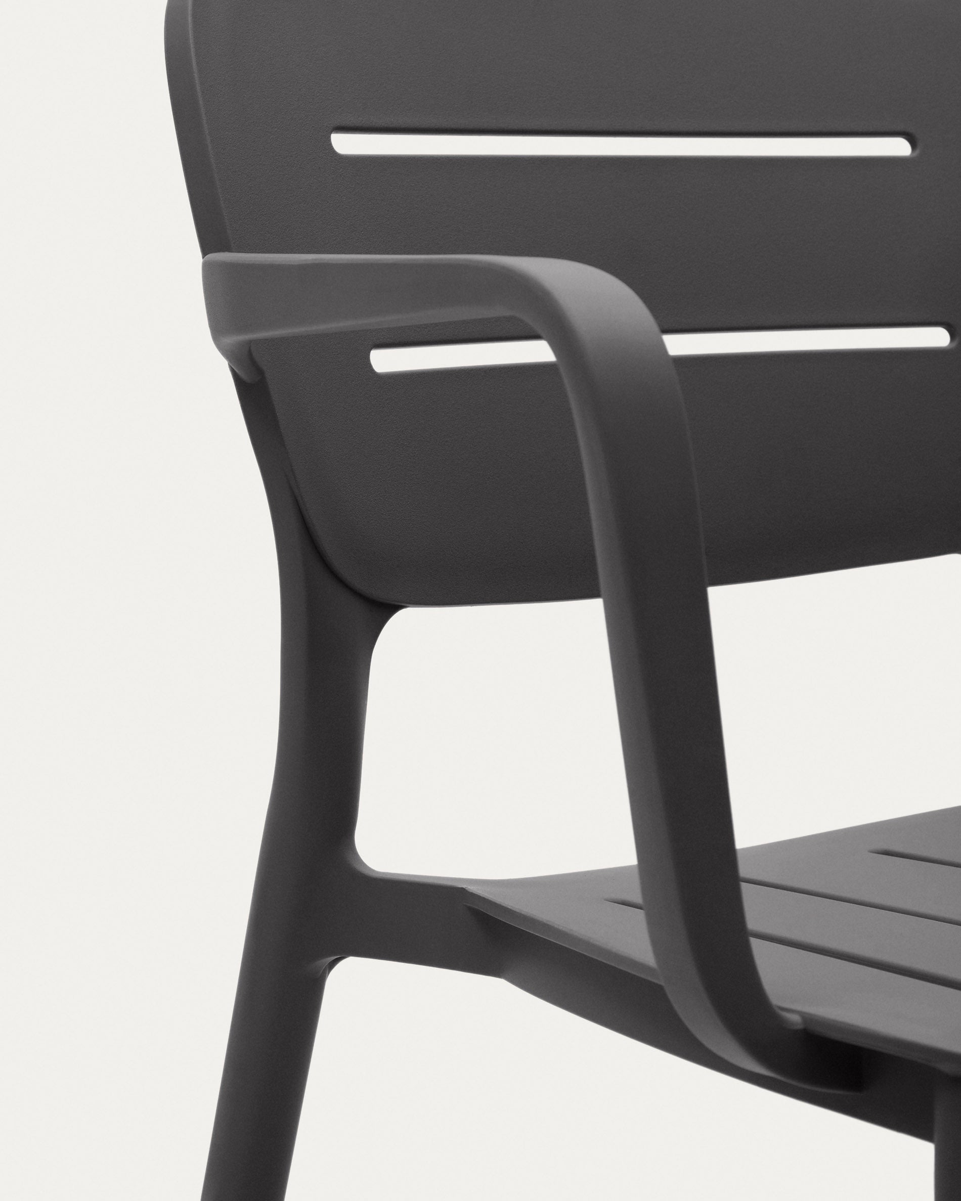 Morella stackable garden chair in grey - Detail