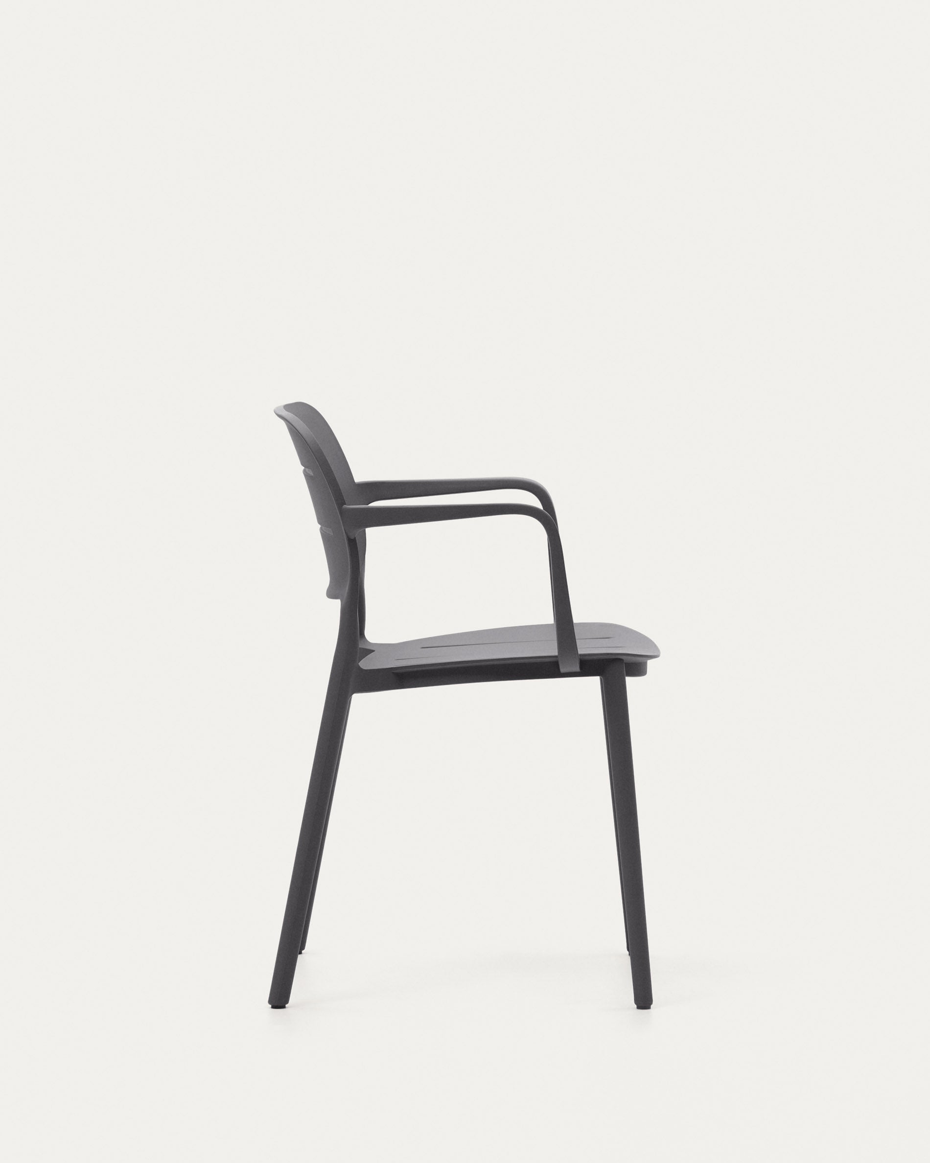 Morella stackable garden chair in grey - Product View