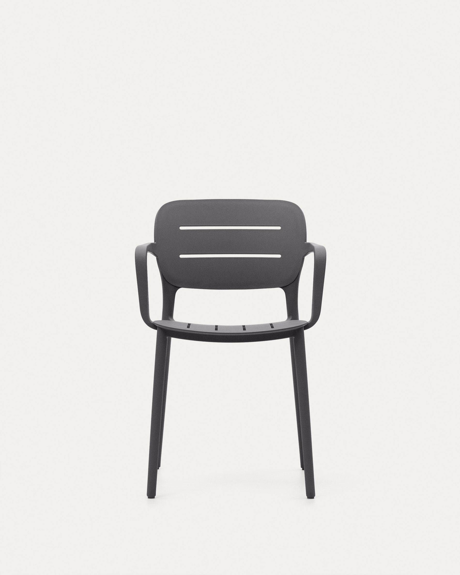 Morella stackable garden chair in grey - Product View