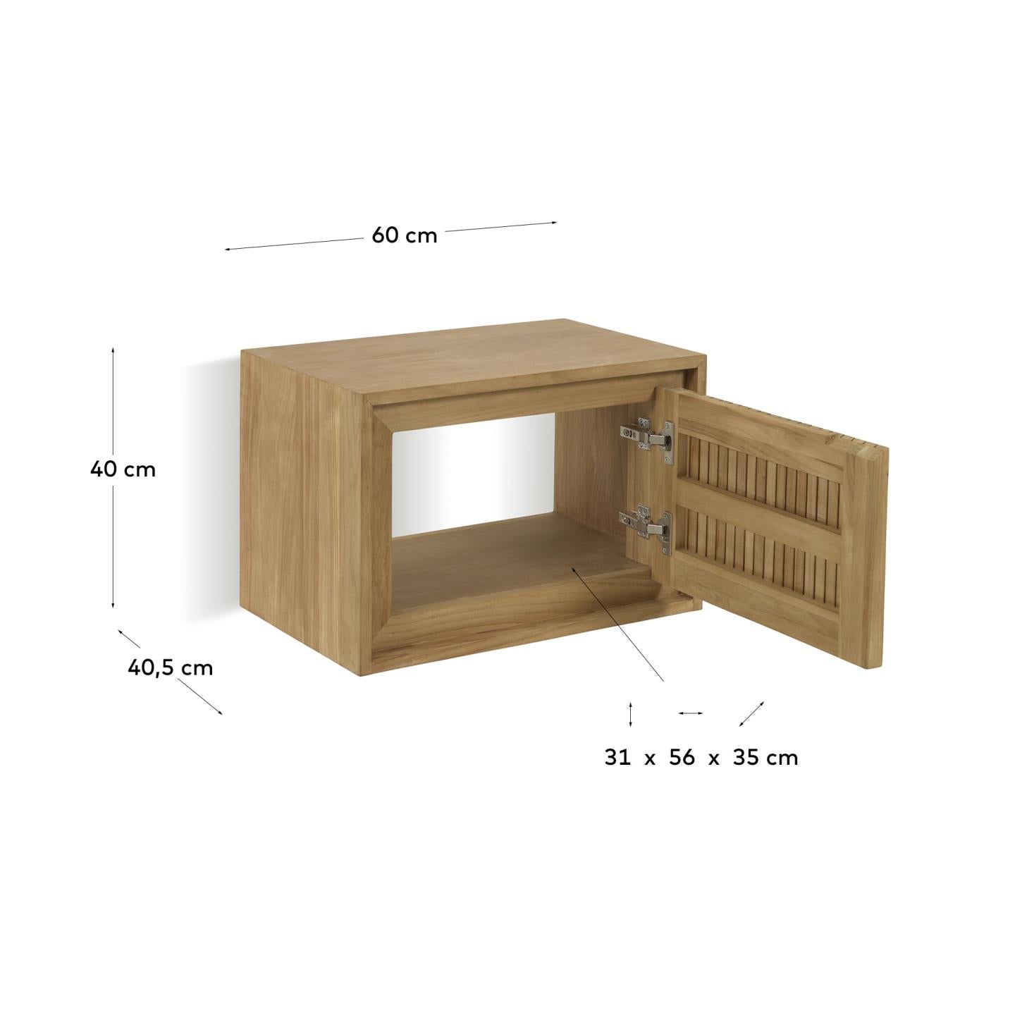 Taciana solid teak bathroom cabinet 60 x 40 cm - Measurements