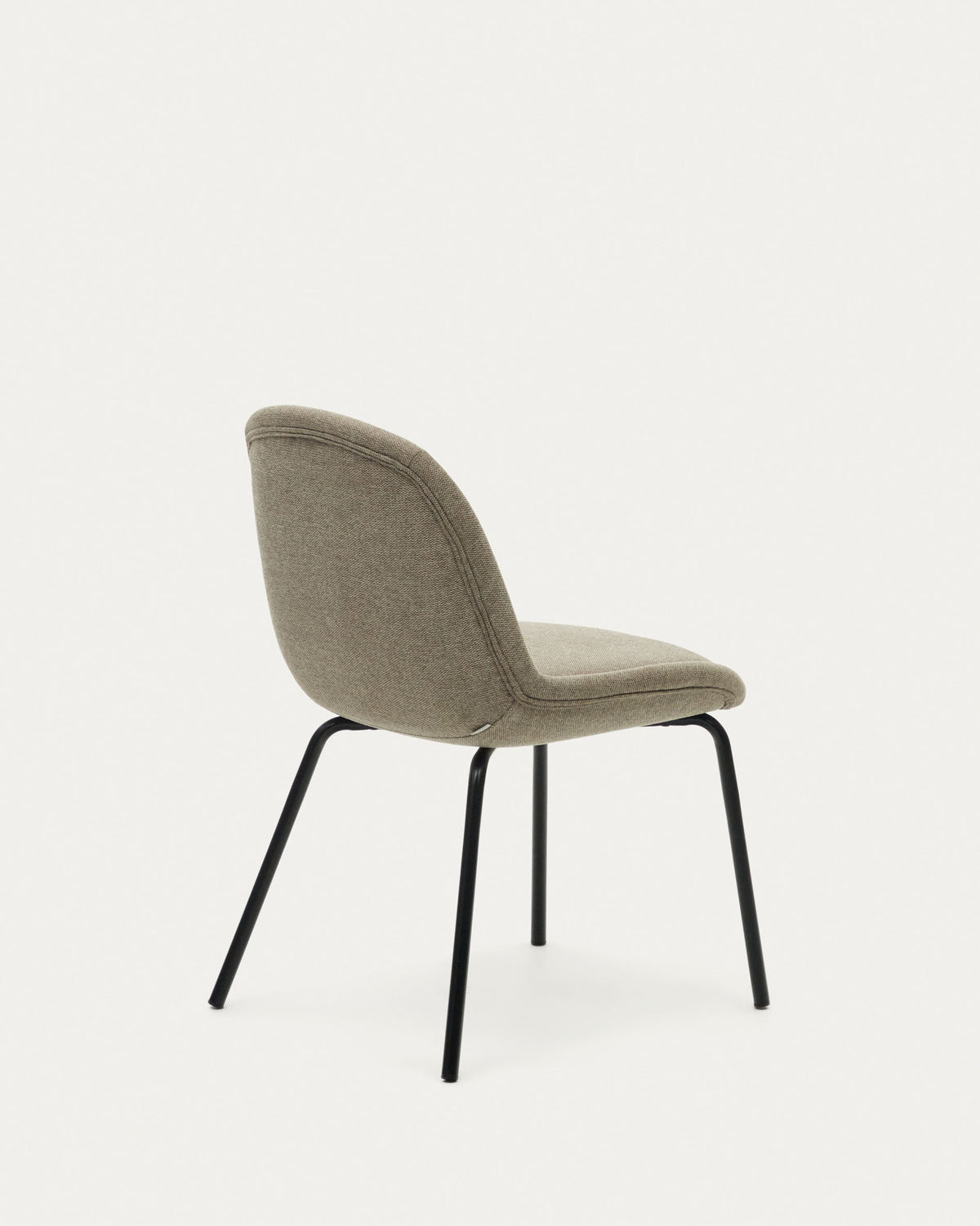 Aimin chair in brown chenille and steel legs with a matte black painted finish - Product View