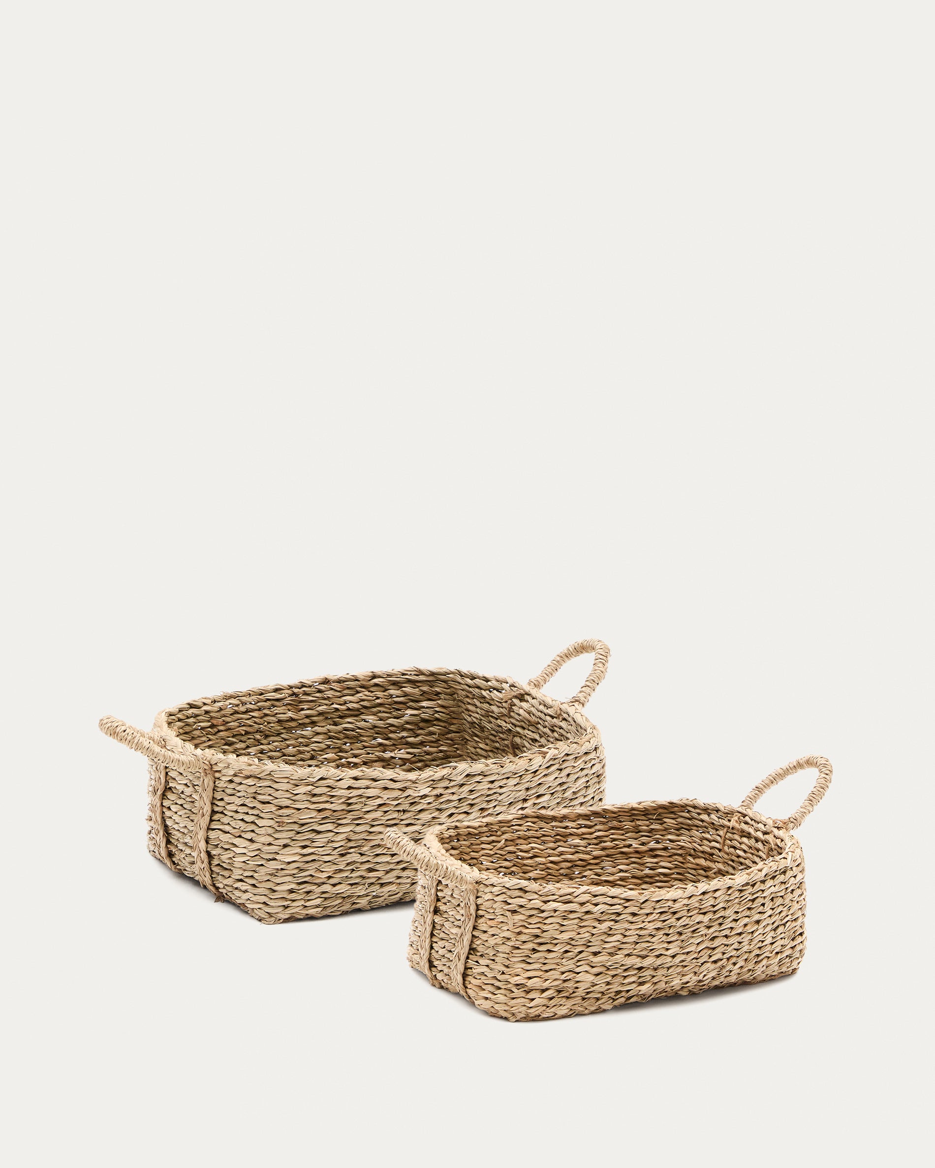 Milly set of 2 natural fibre baskets, 32 x 20 cm / 34 x 20 cm - Product View