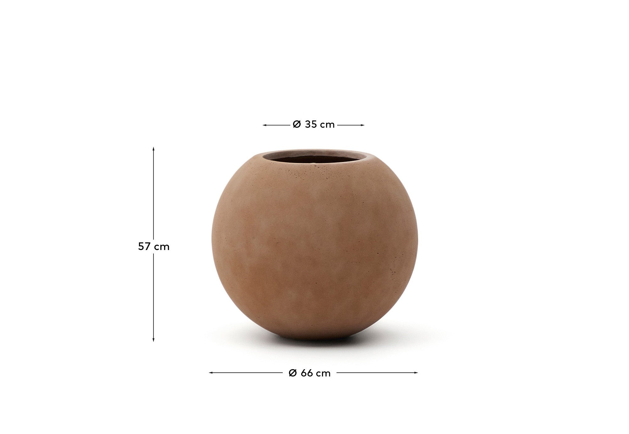 Solna terracotta-effect planter Ø66cm - Measurements