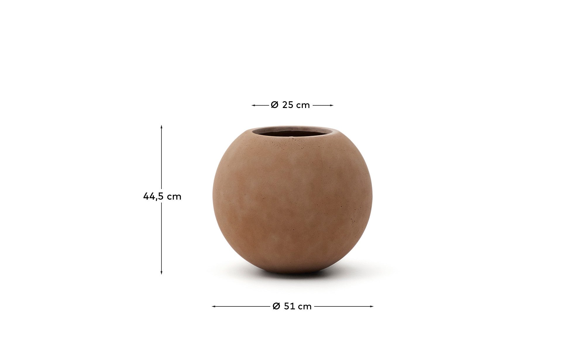 Solna terracotta-effect planter Ø51cm - Measurements