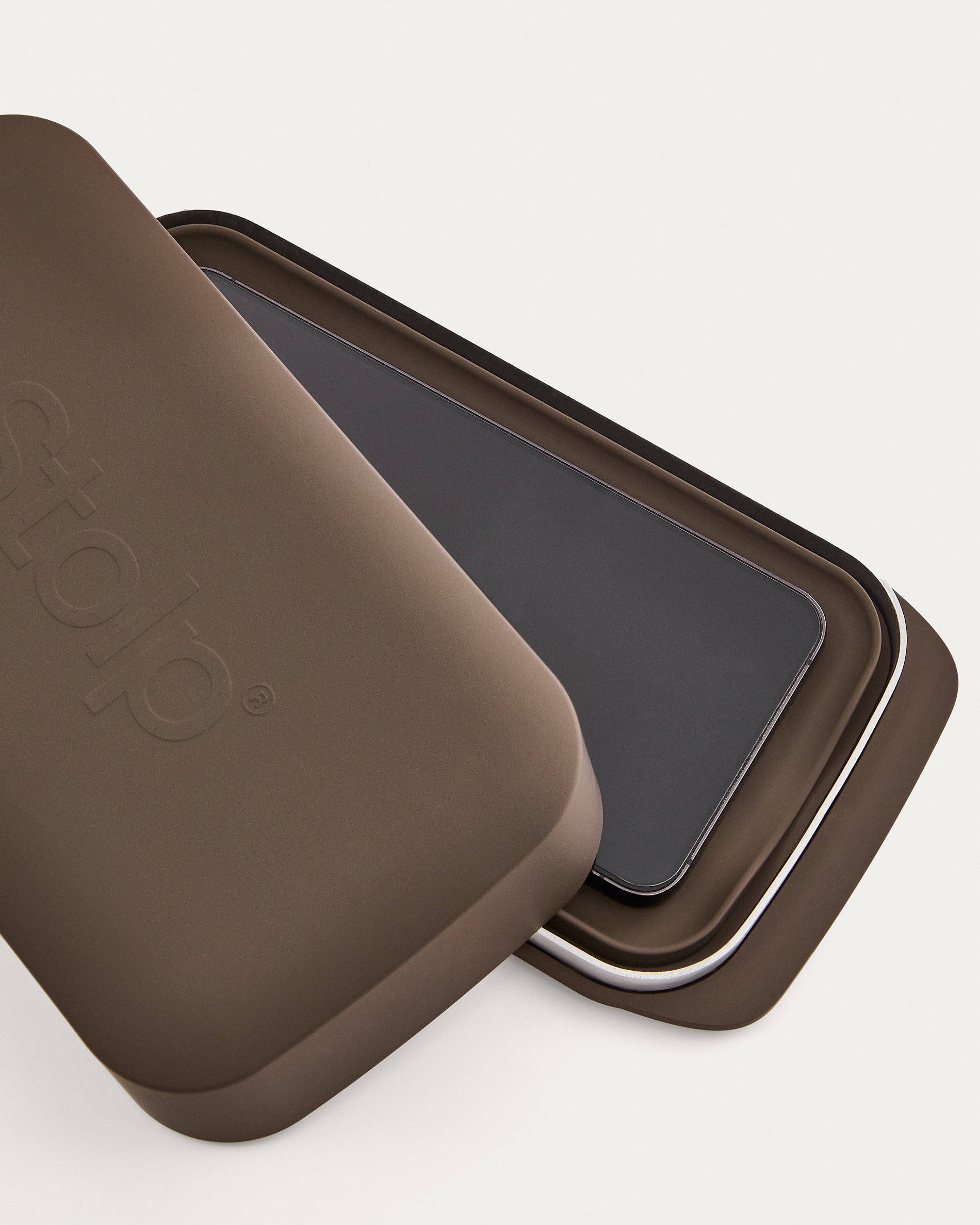 Faraday box for mobile phones in collaboration with Stolp® x KonMari, brown - Detail