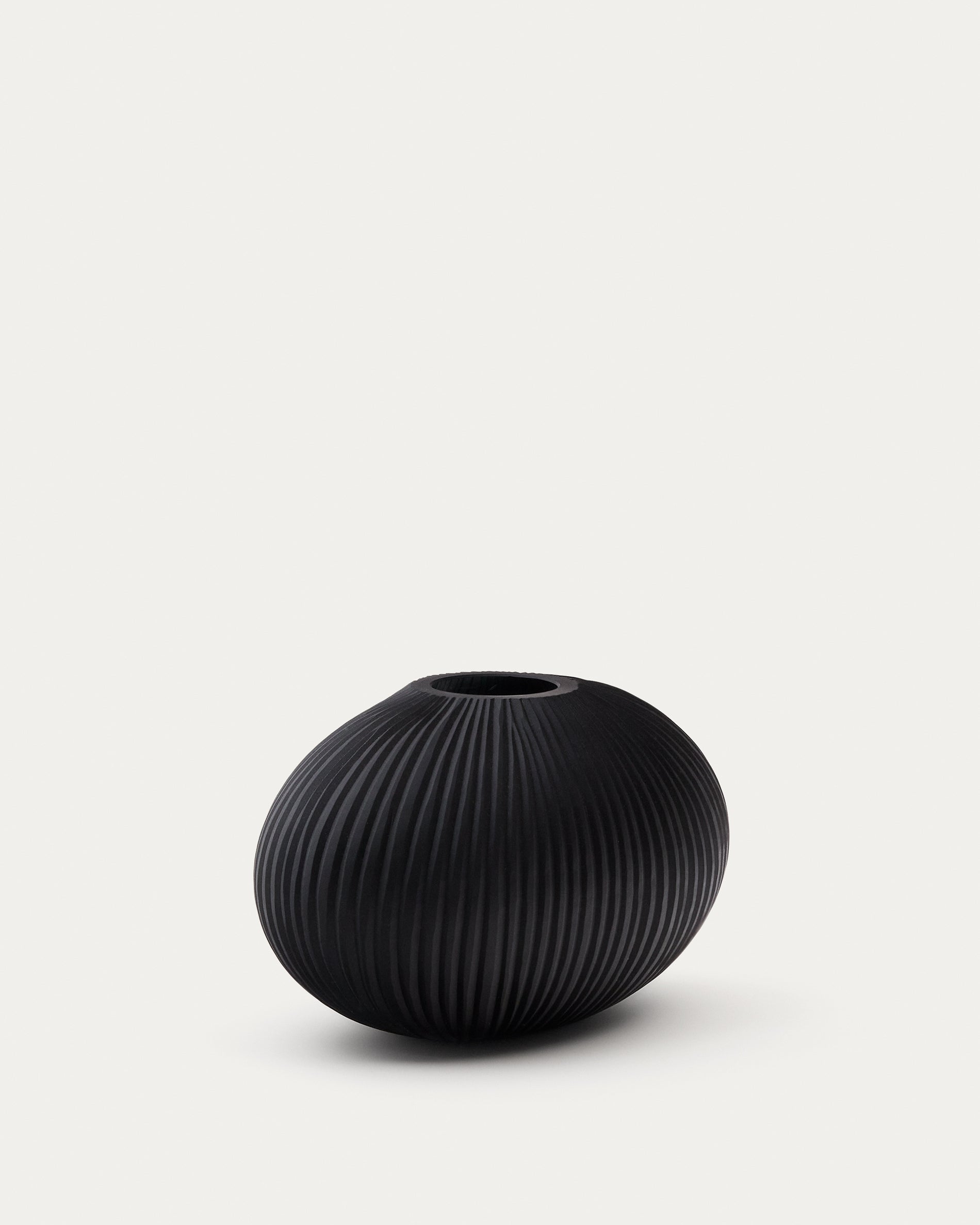 Nivra dark grey glass vase 19cm - Product View