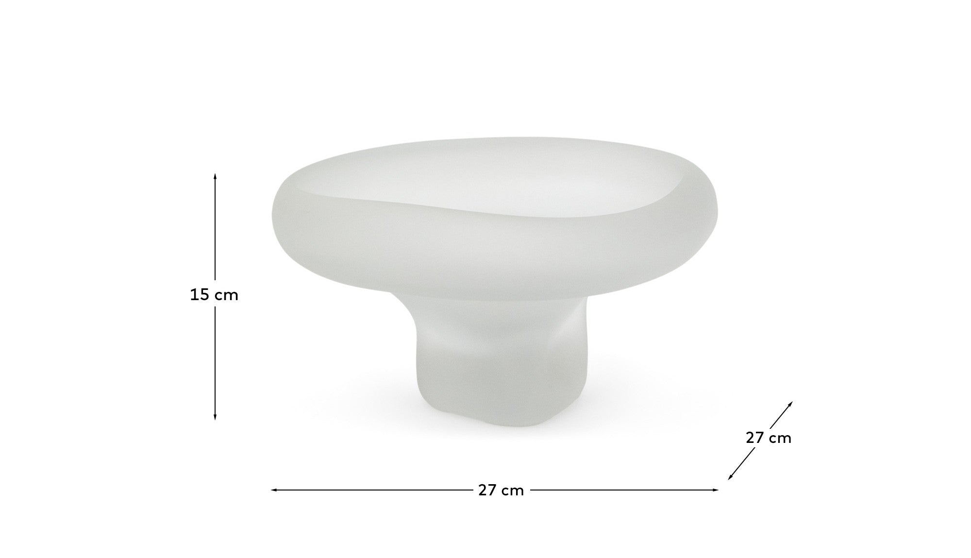 Ondaro frosted glass centrepiece 15cm - Measurements