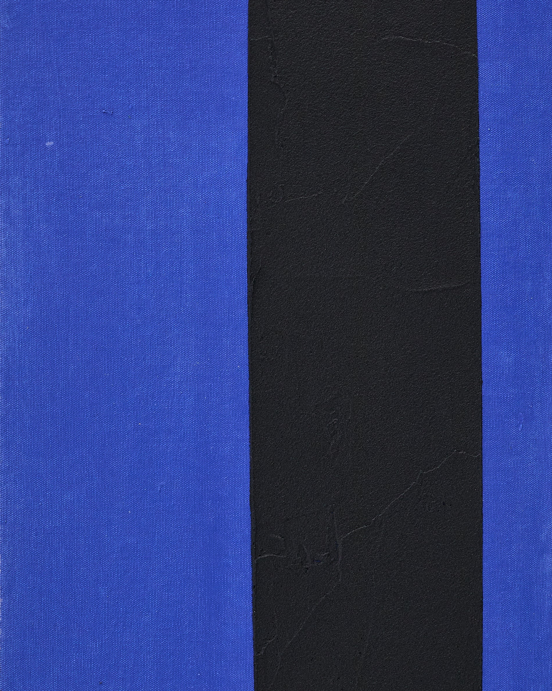 Zernu hand-painted blue and black vertical line abstract picture 42 x 65cm - Detail