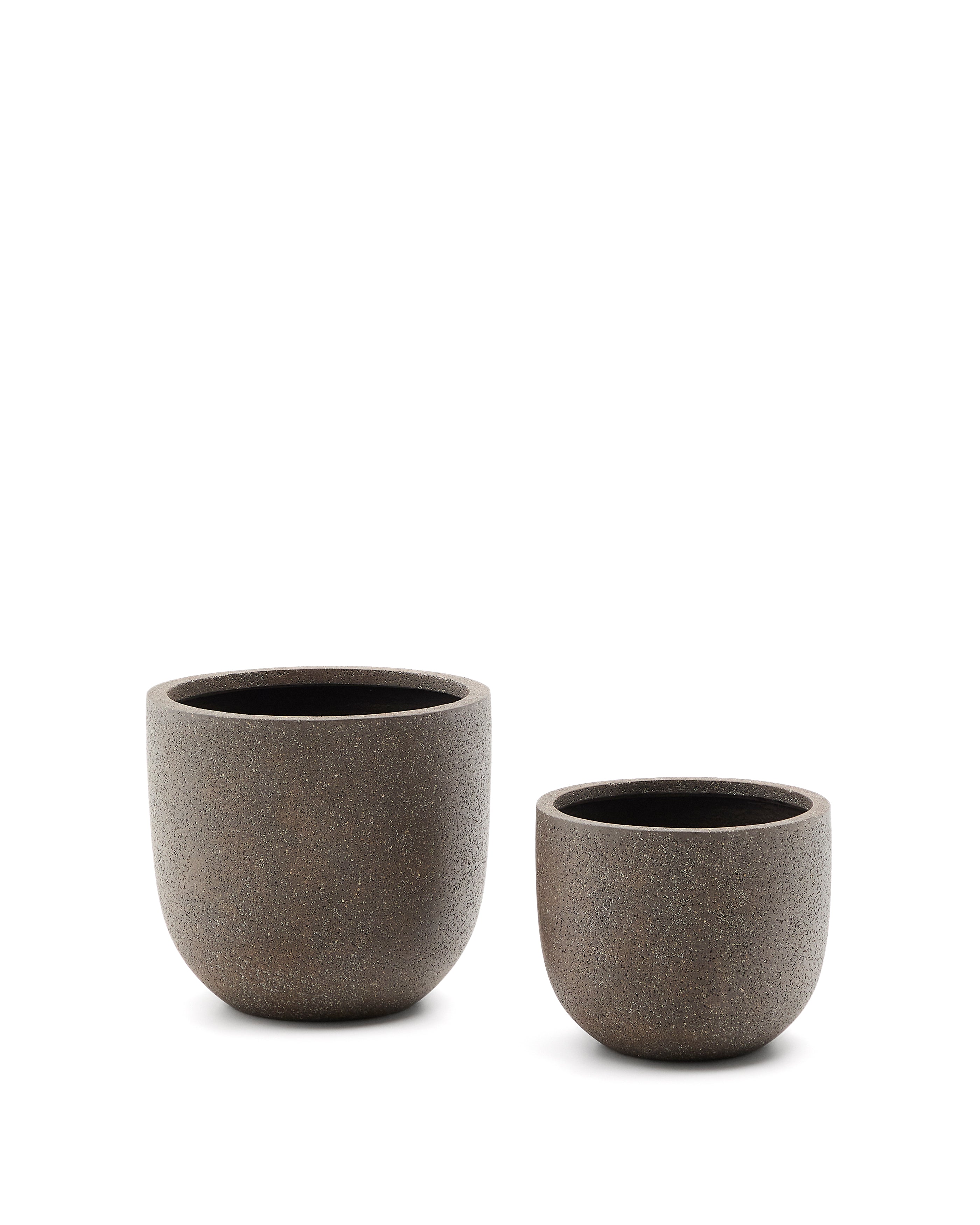 2-piece Selvi planter set with light brown stone effect Ø 37cm