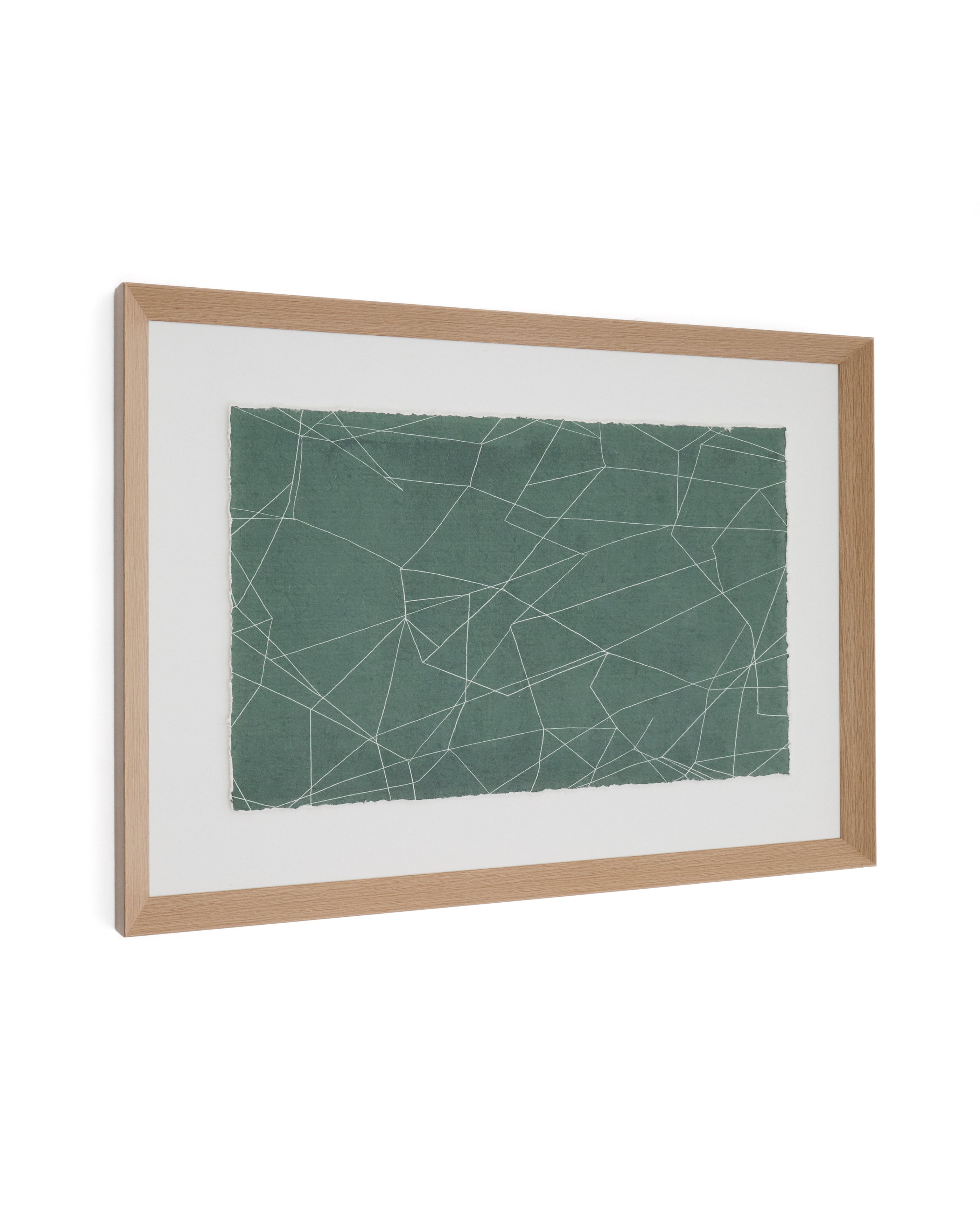 Durkan absztrakt kép zöld újrahasznosított papíron 100 x 70cm