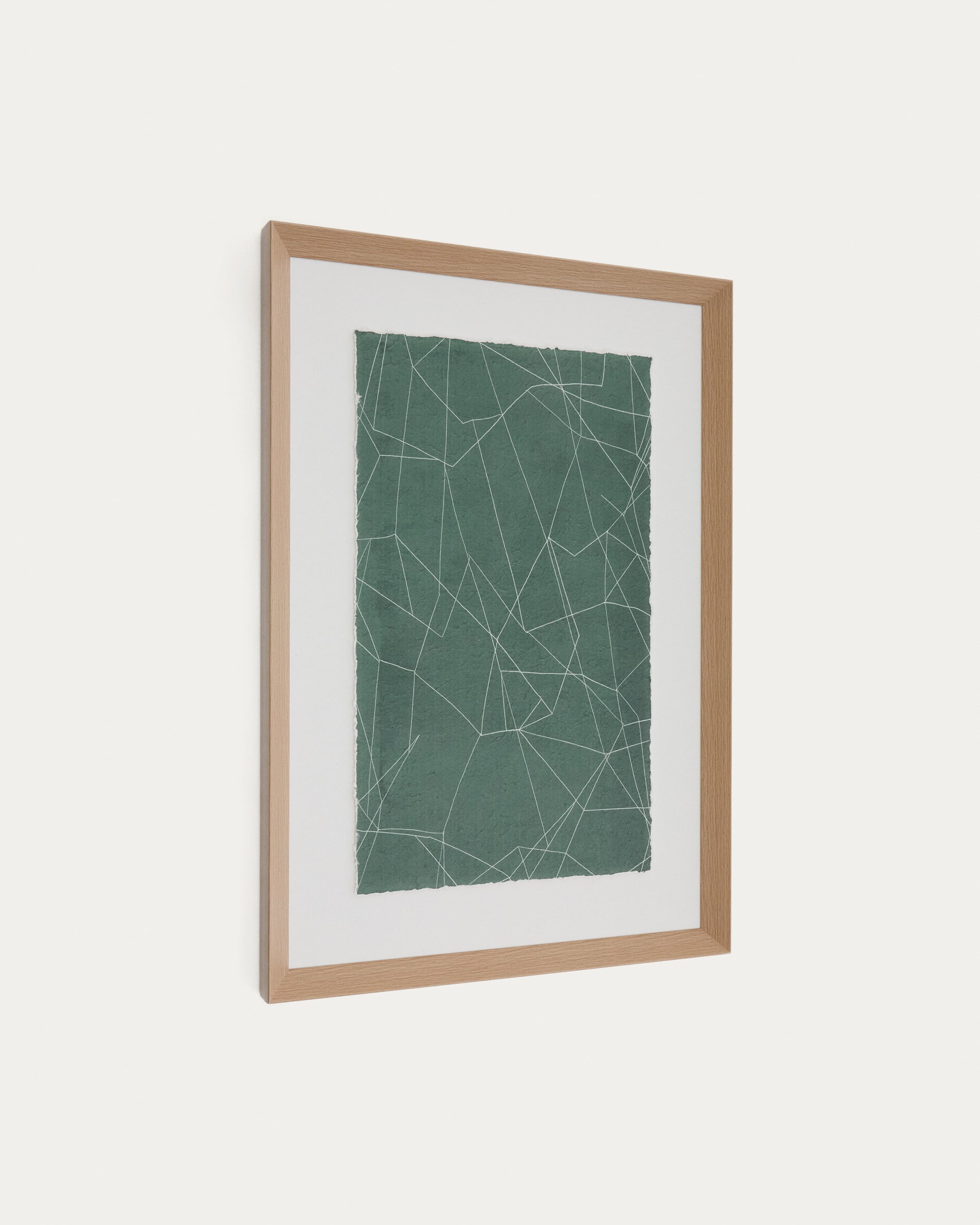 Durkan absztrakt kép zöld újrahasznosított papíron 100 x 70cm