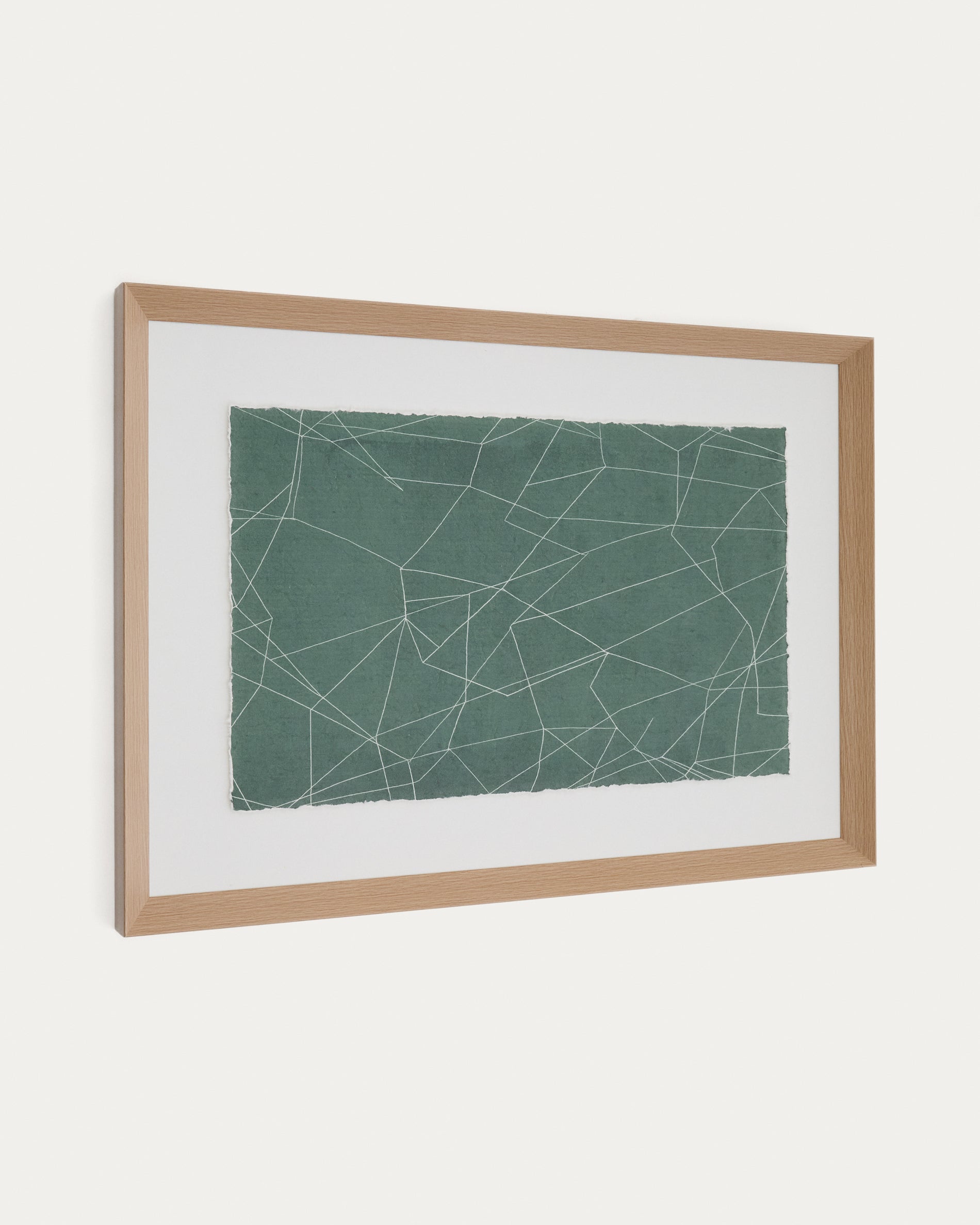 Durkan absztrakt kép zöld újrahasznosított papíron 100 x 70cm