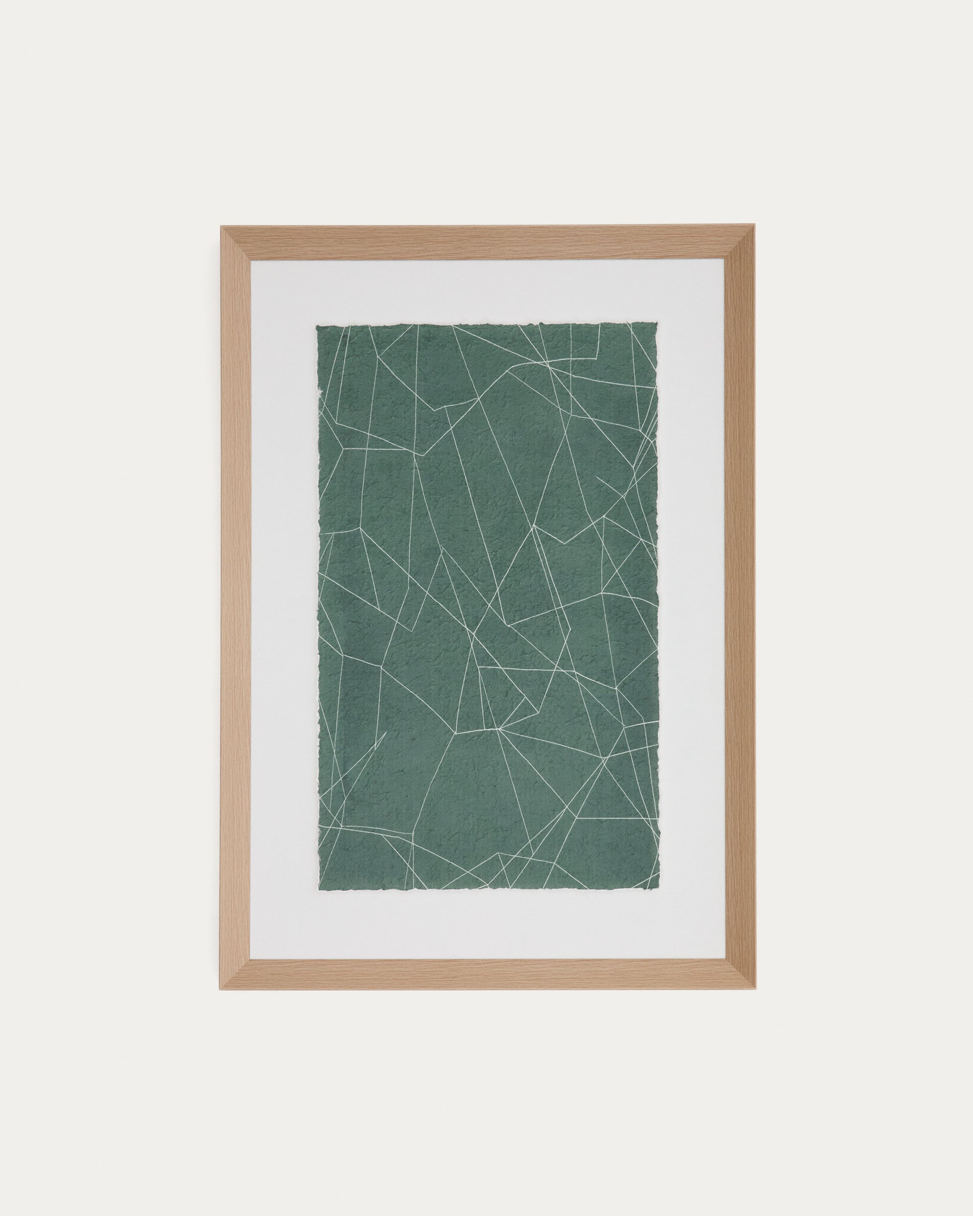 Durkan absztrakt kép zöld újrahasznosított papíron 100 x 70cm