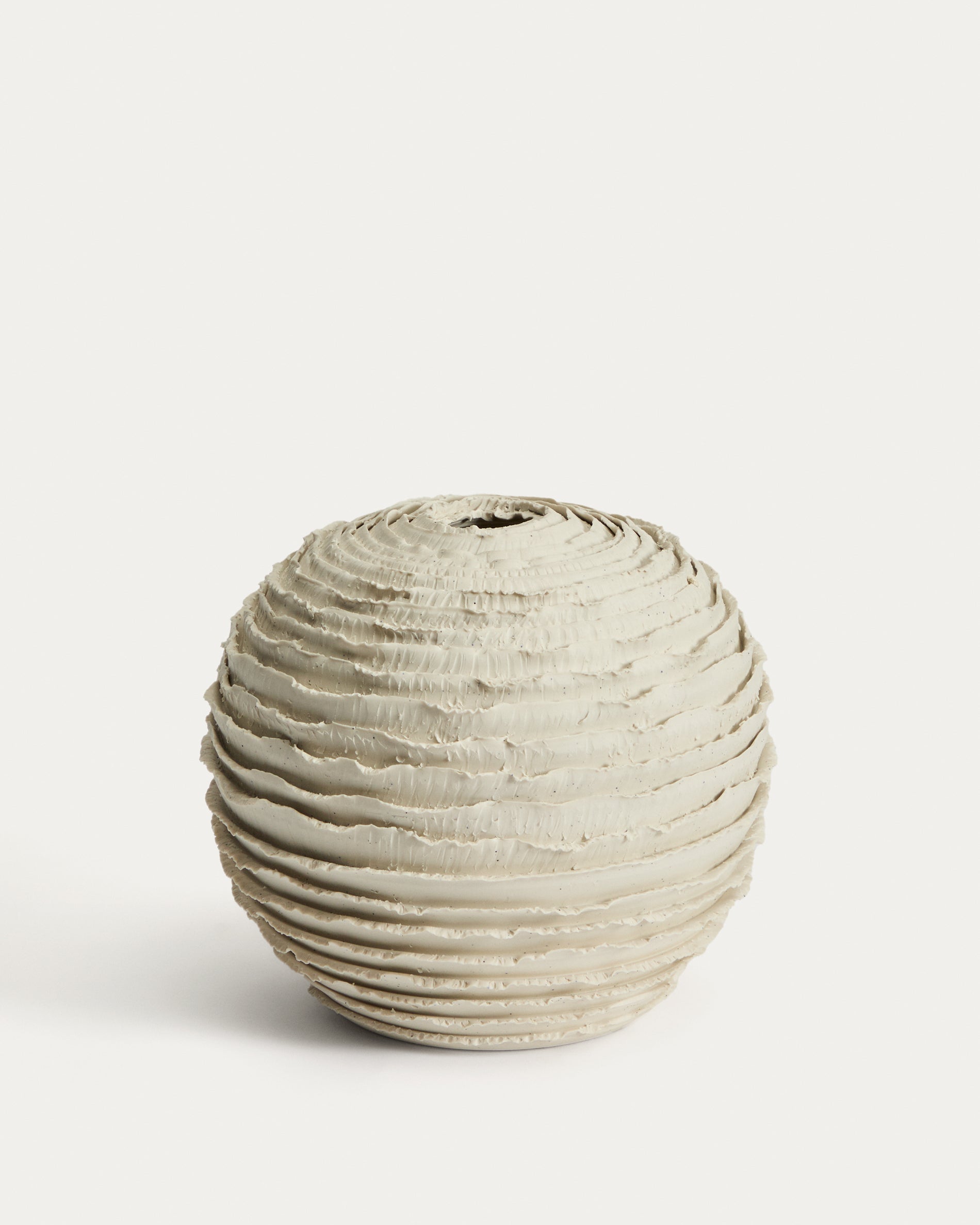 Evania vase in beige ceramic 21 cm - Product View