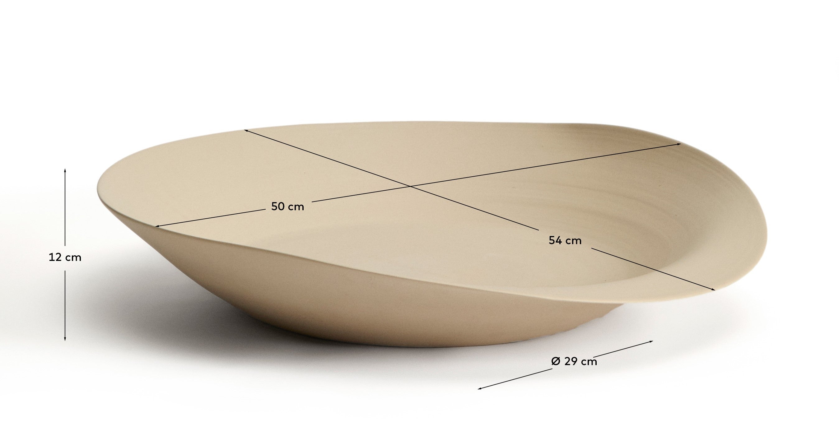 Ebenor beige ceramic centerpiece Ø 53 cm - Measurements