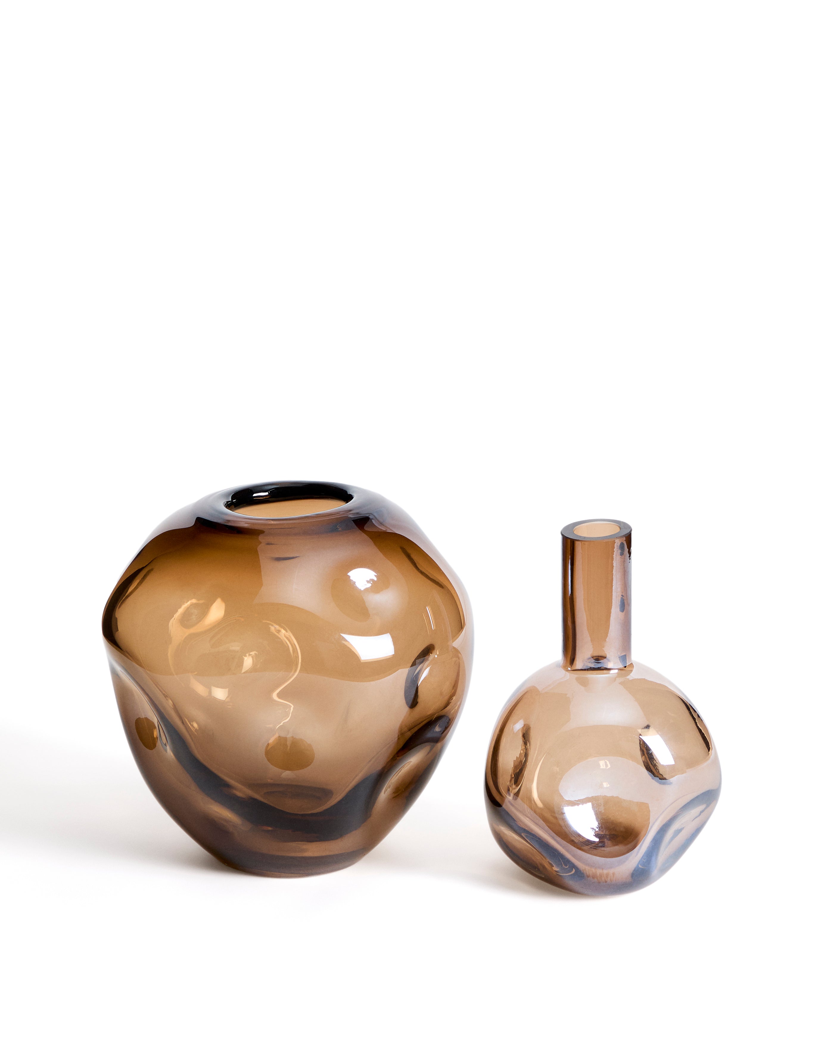 Olivet brown glass vase 30 cm - Product Image